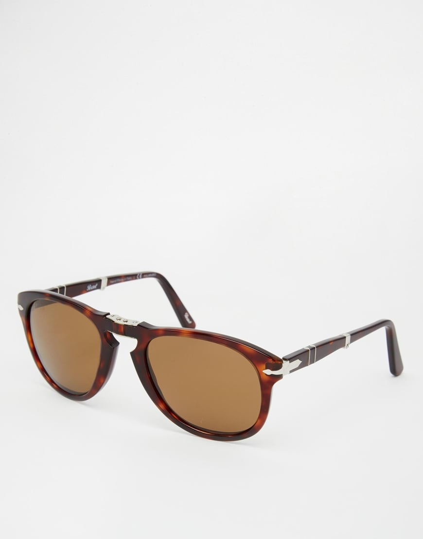 Lyst Persol Aviator Keyhole Polarised Foldable Sunglasses In Brown For Men 4622