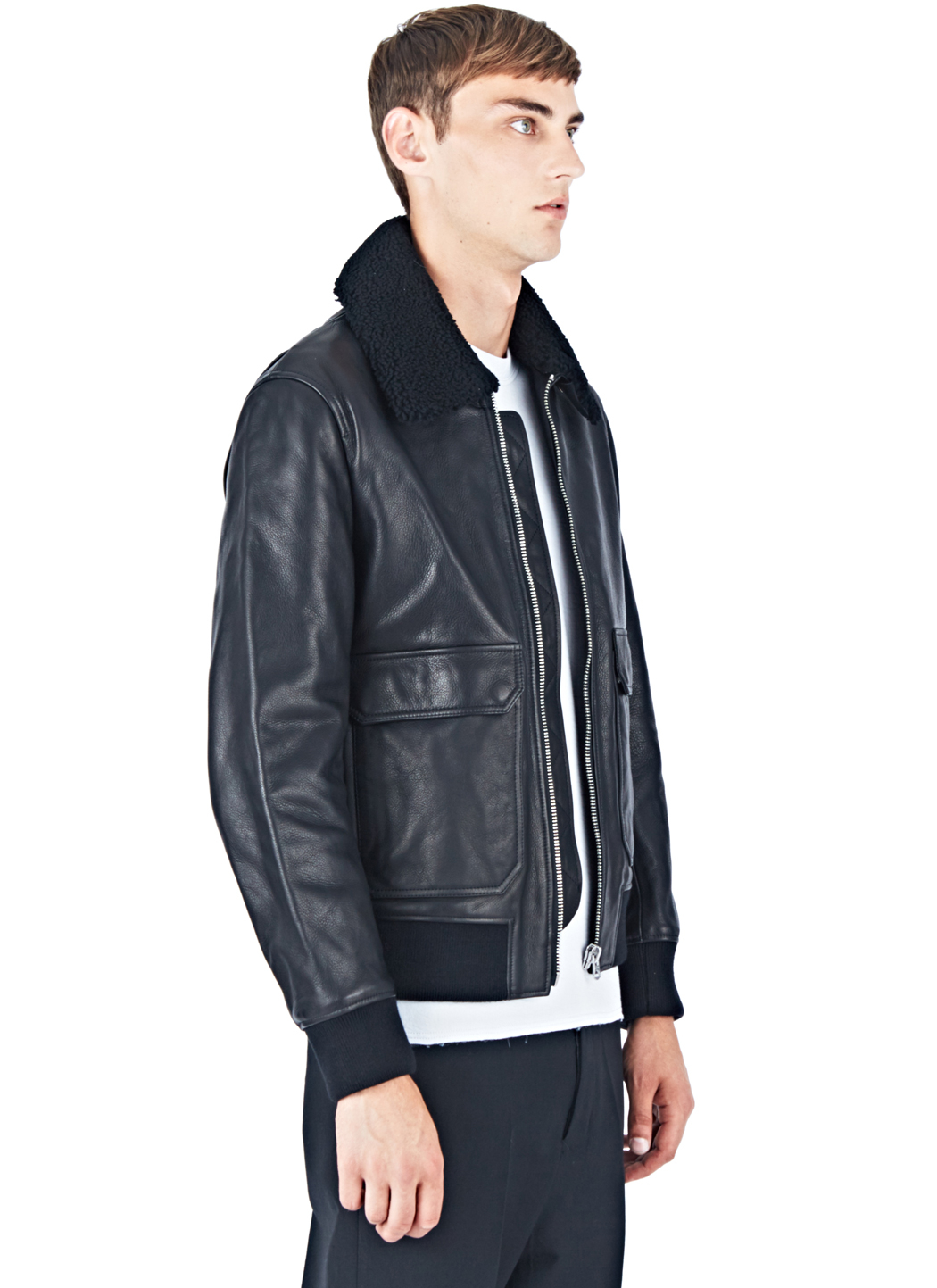 Lyst - Acne Studios Abel Leather Jacket in Black for Men