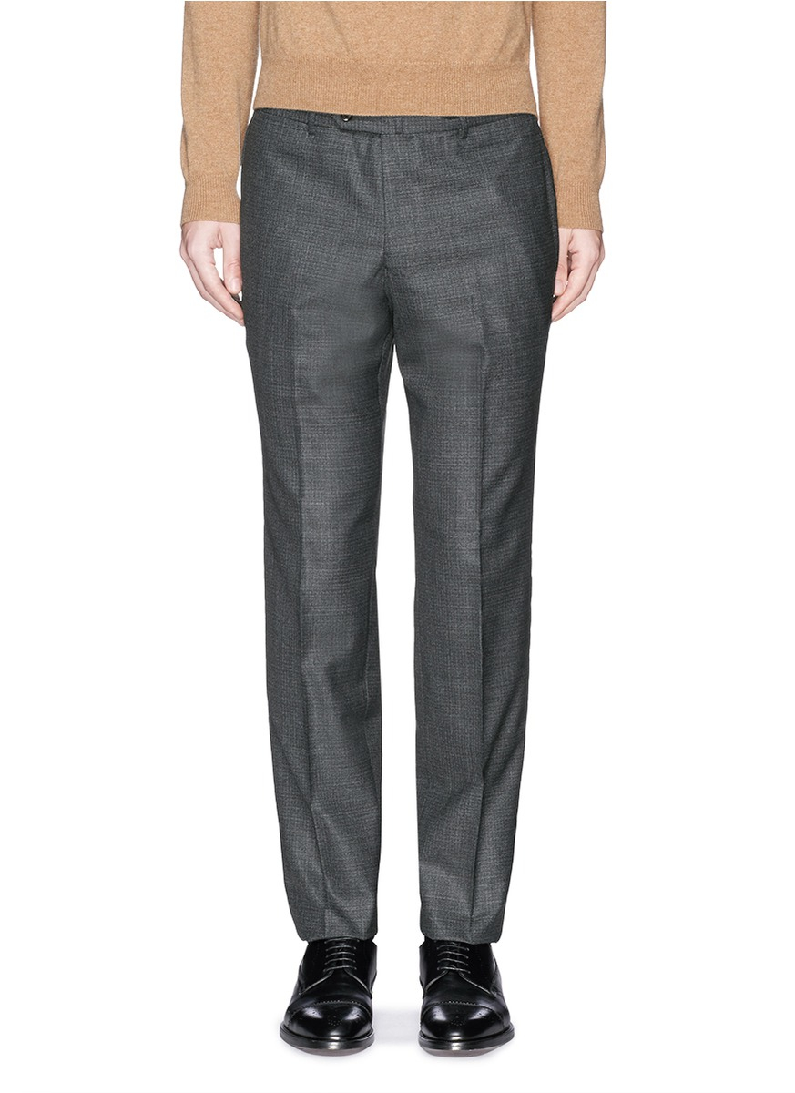 Lyst - Tomorrowland Slim Fit Wool Hopsack Pants in Gray for Men