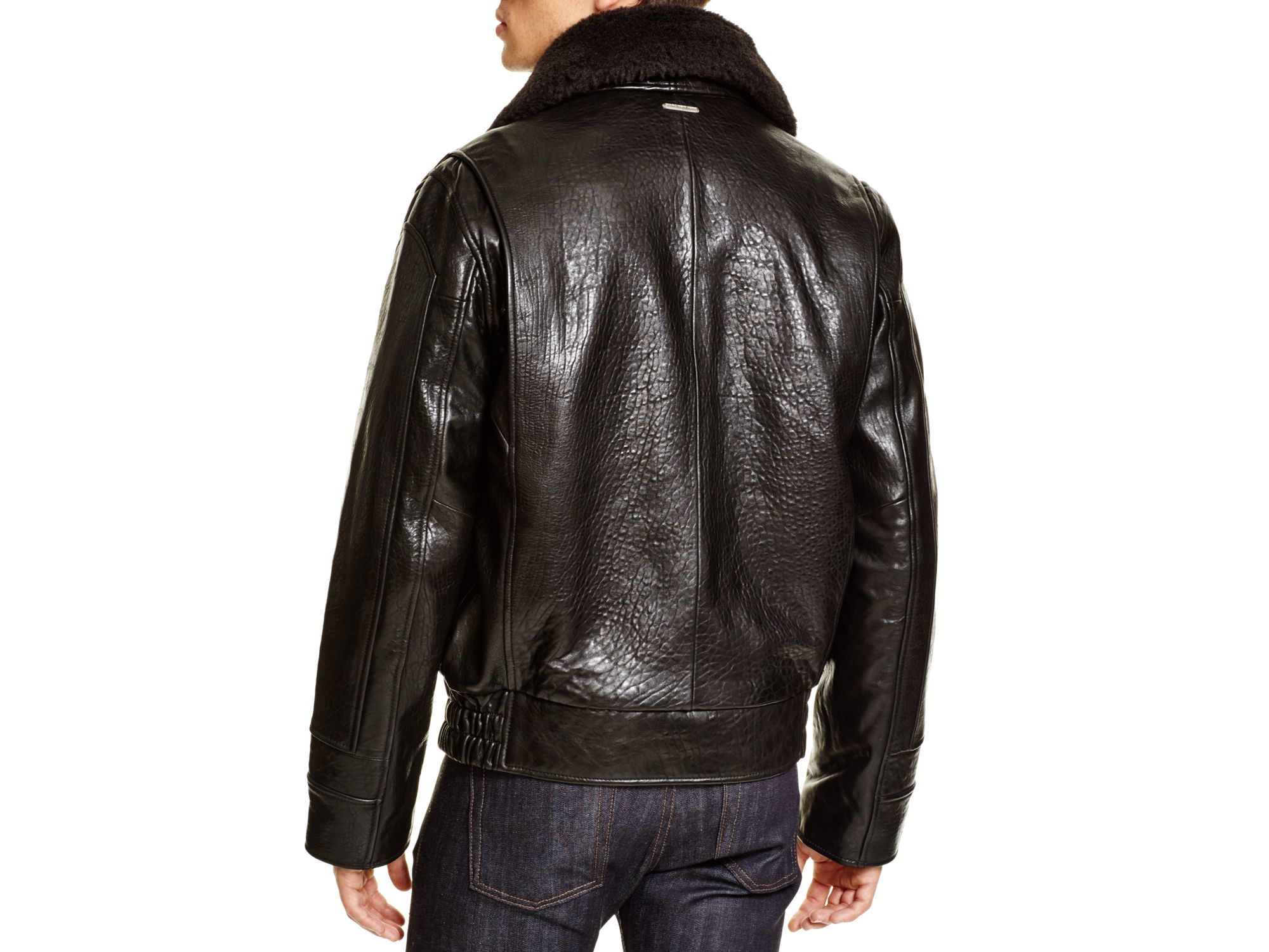 Lyst Marc New York Carmine Aviator Leather Er Jacket In Black Gallery