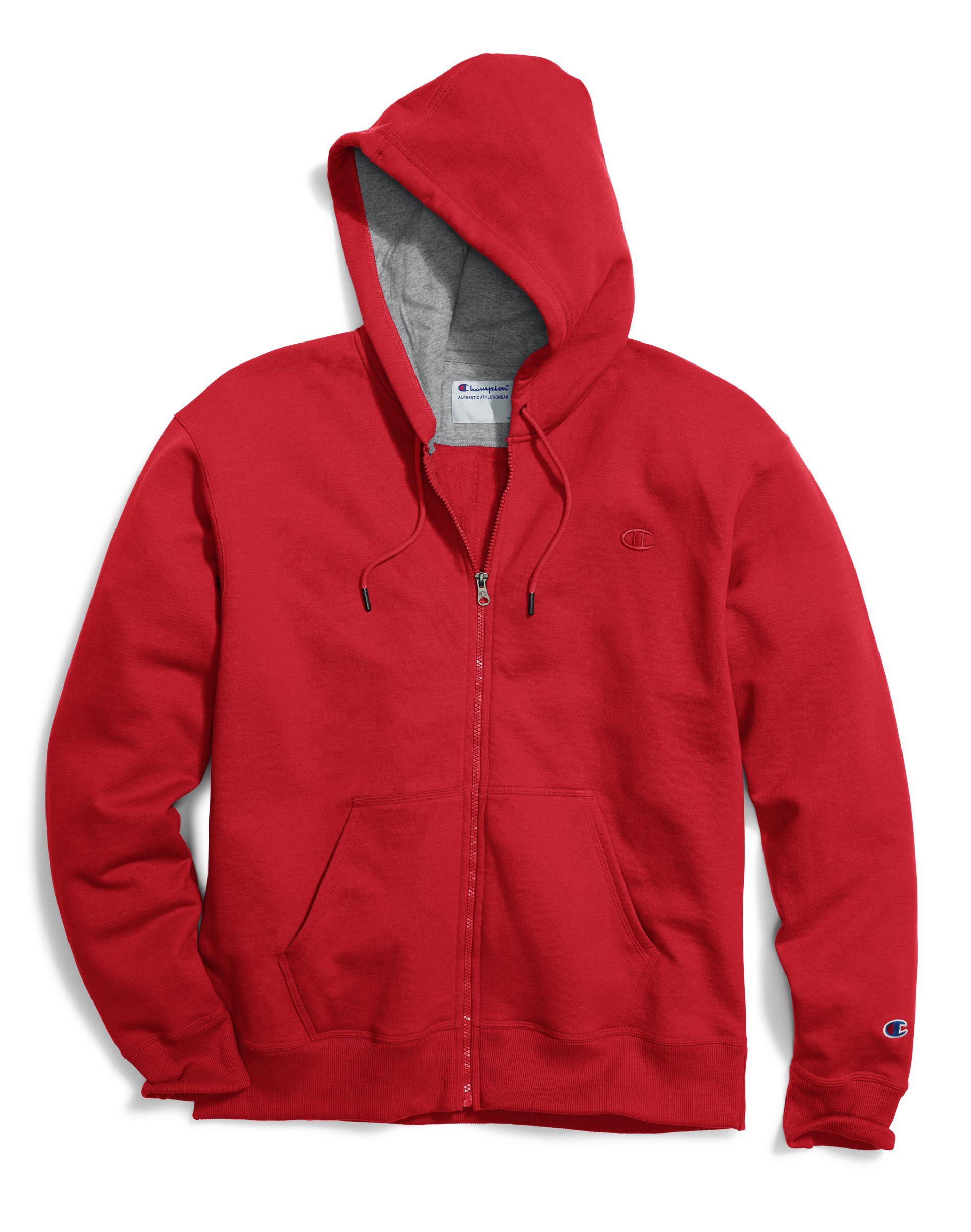 Champion Powerblend® Fleece Full Zip Hoodie in Red for Men - Lyst