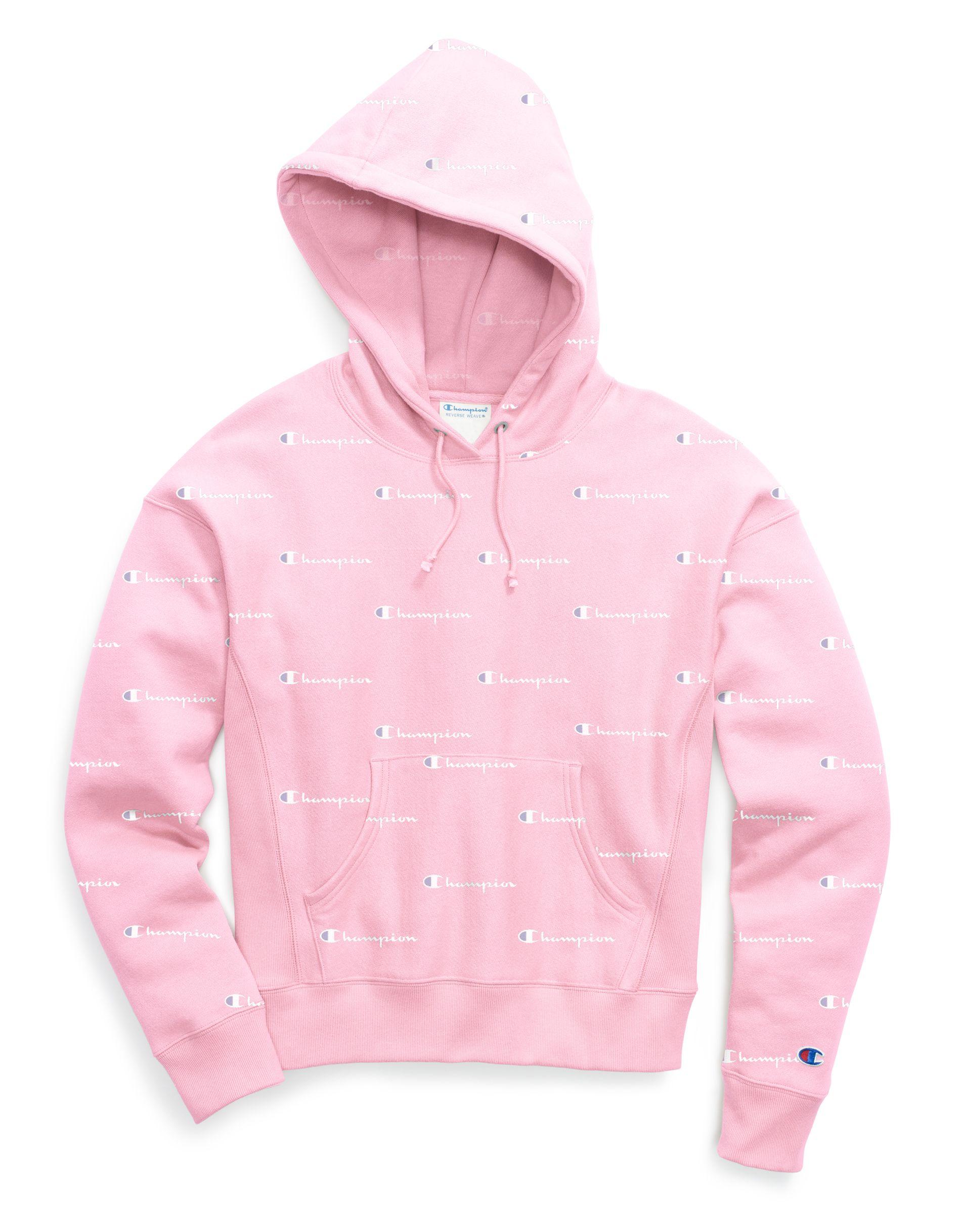 Champion Cotton Life Reverse Weave Pullover Hood All Over Logo