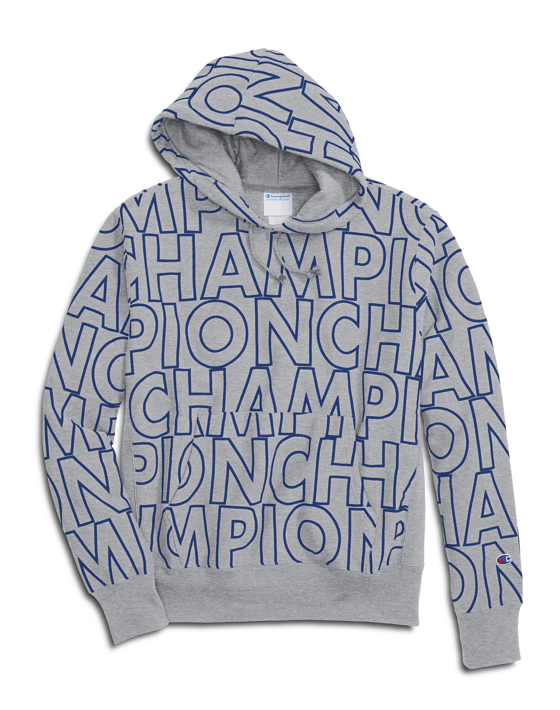 Champion Fleece Life® Reverse Weave® Pullover Hoodie, All Over Logo in ...