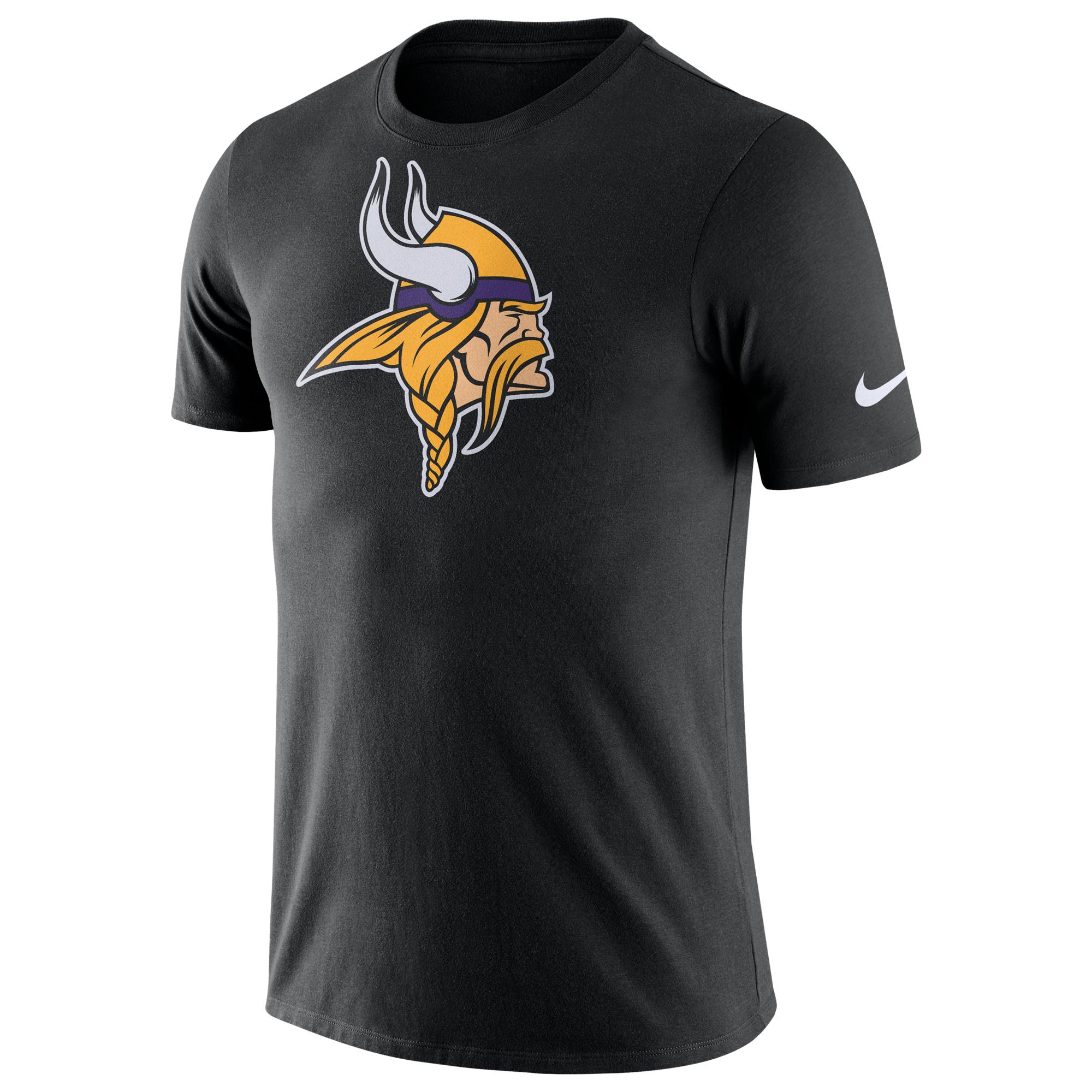 Nike Minnesota Vikings Nfl Df Cotton Logo Essential T-shirt in Black ...
