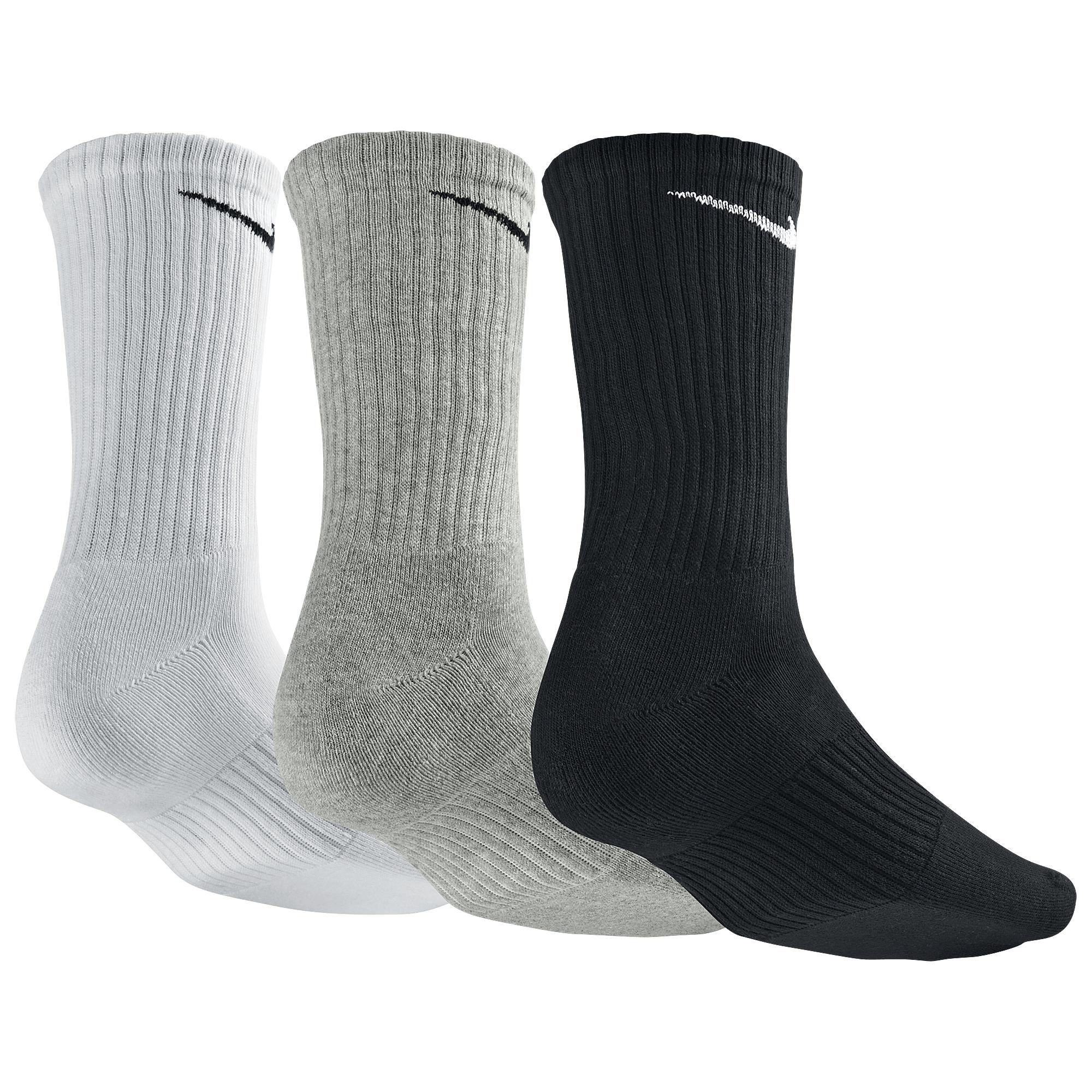 Nike 3 Pack Moisture Mgt Cushion Crew Socks in Gray for Men - Lyst
