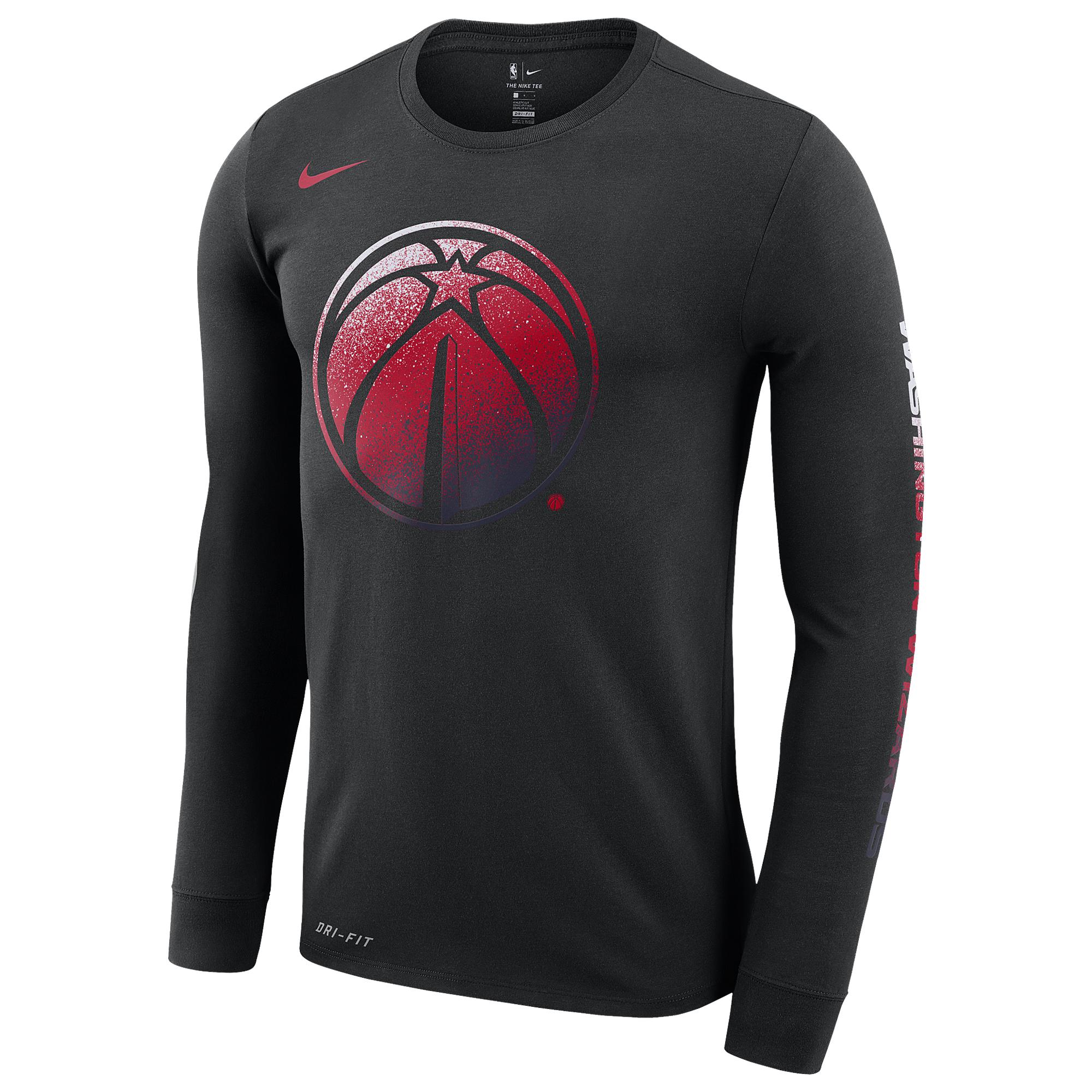 Nike Washington Wizards Nba Mzo Logo L/s T-shirt in Black for Men - Lyst