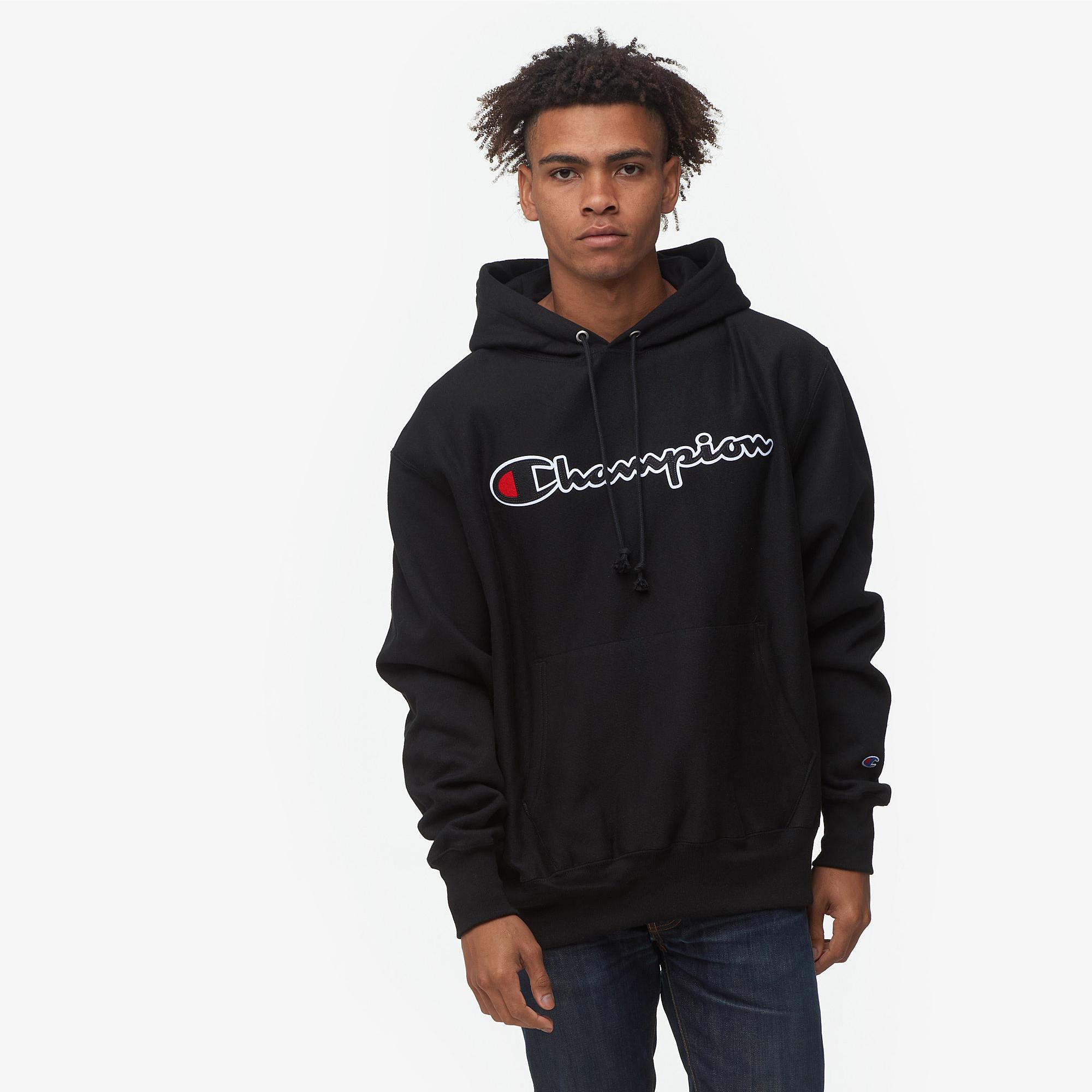Champion Reverse Weave Graphic Fleece Hoodie in Black for ...