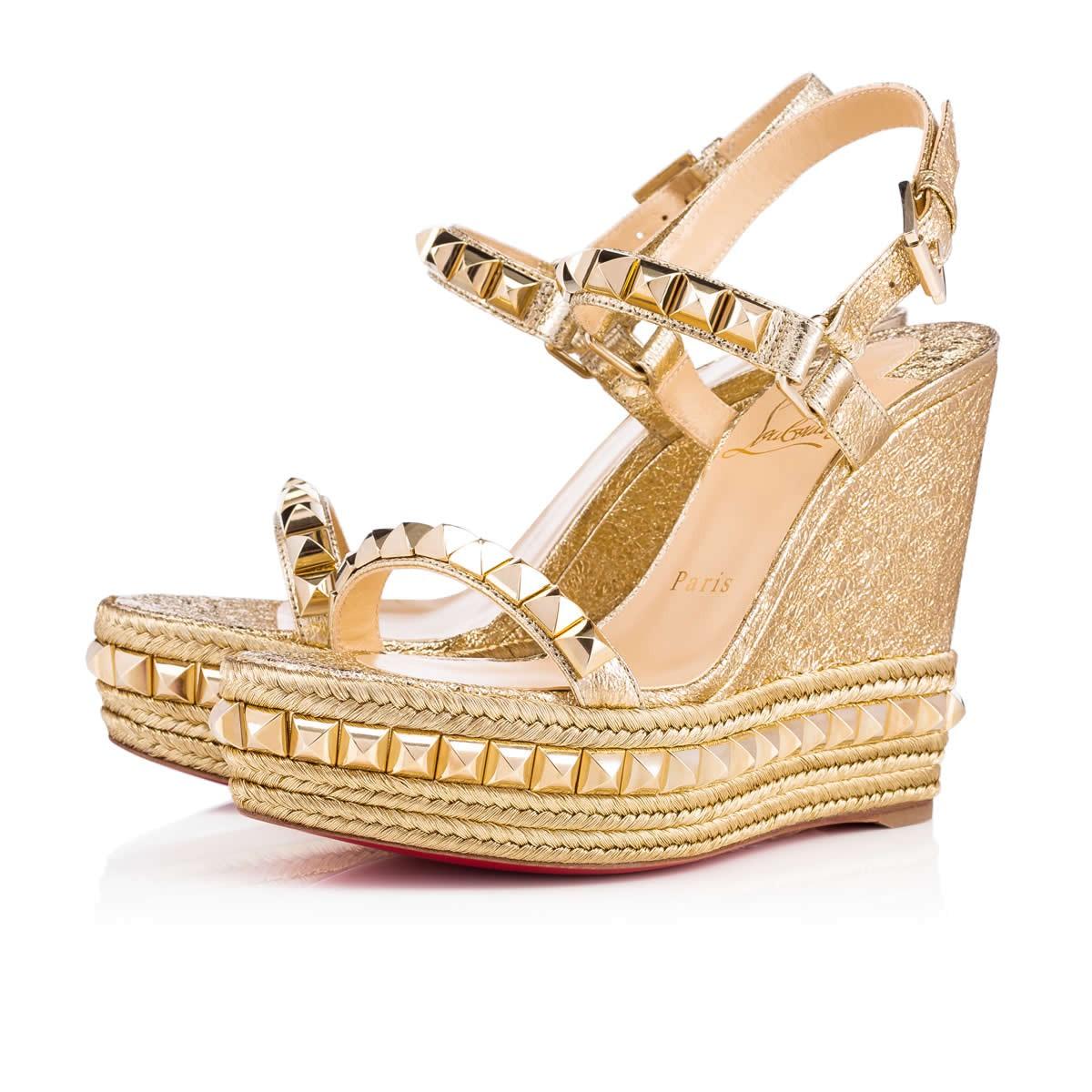 Lyst - Christian Louboutin Cataclou140mm Wedge Sandals in Brown