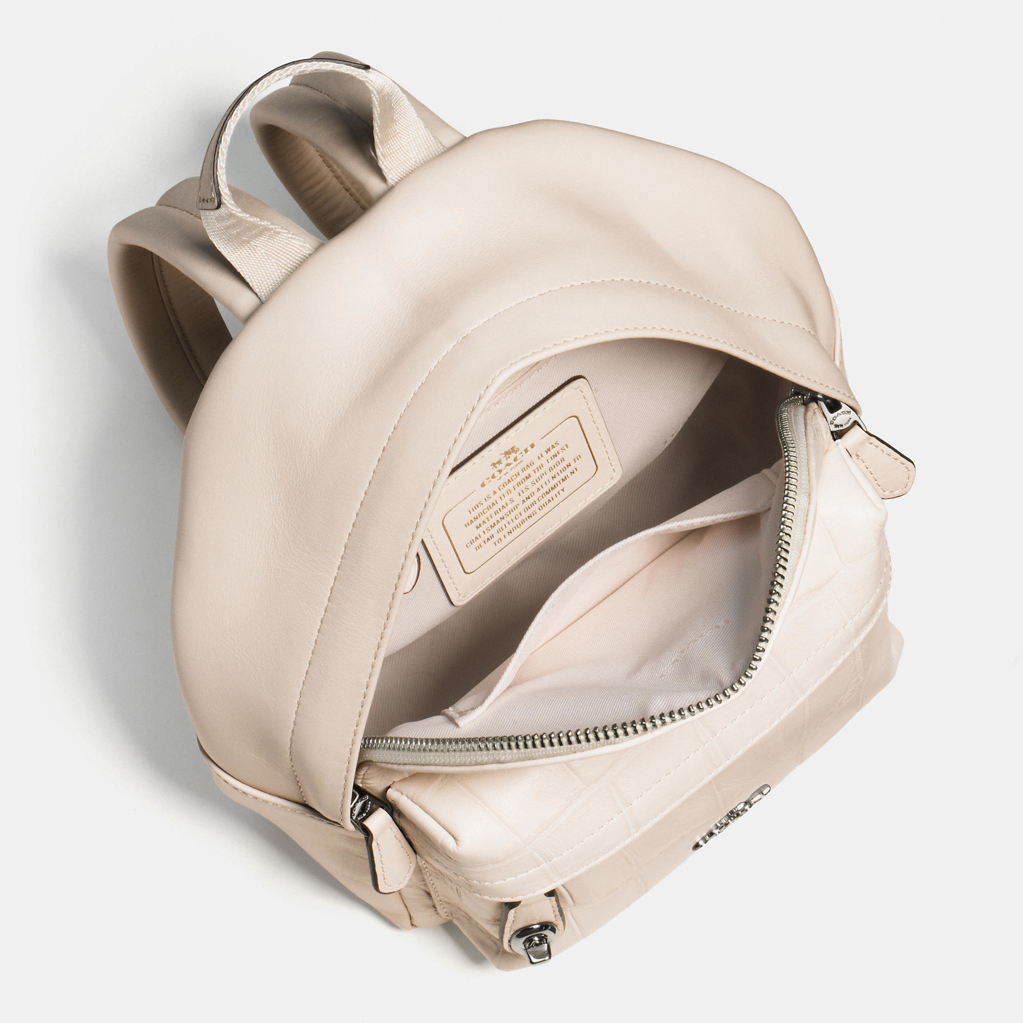 Lyst Coach Mini Campus Backpack In Croc Embossed Leather in White