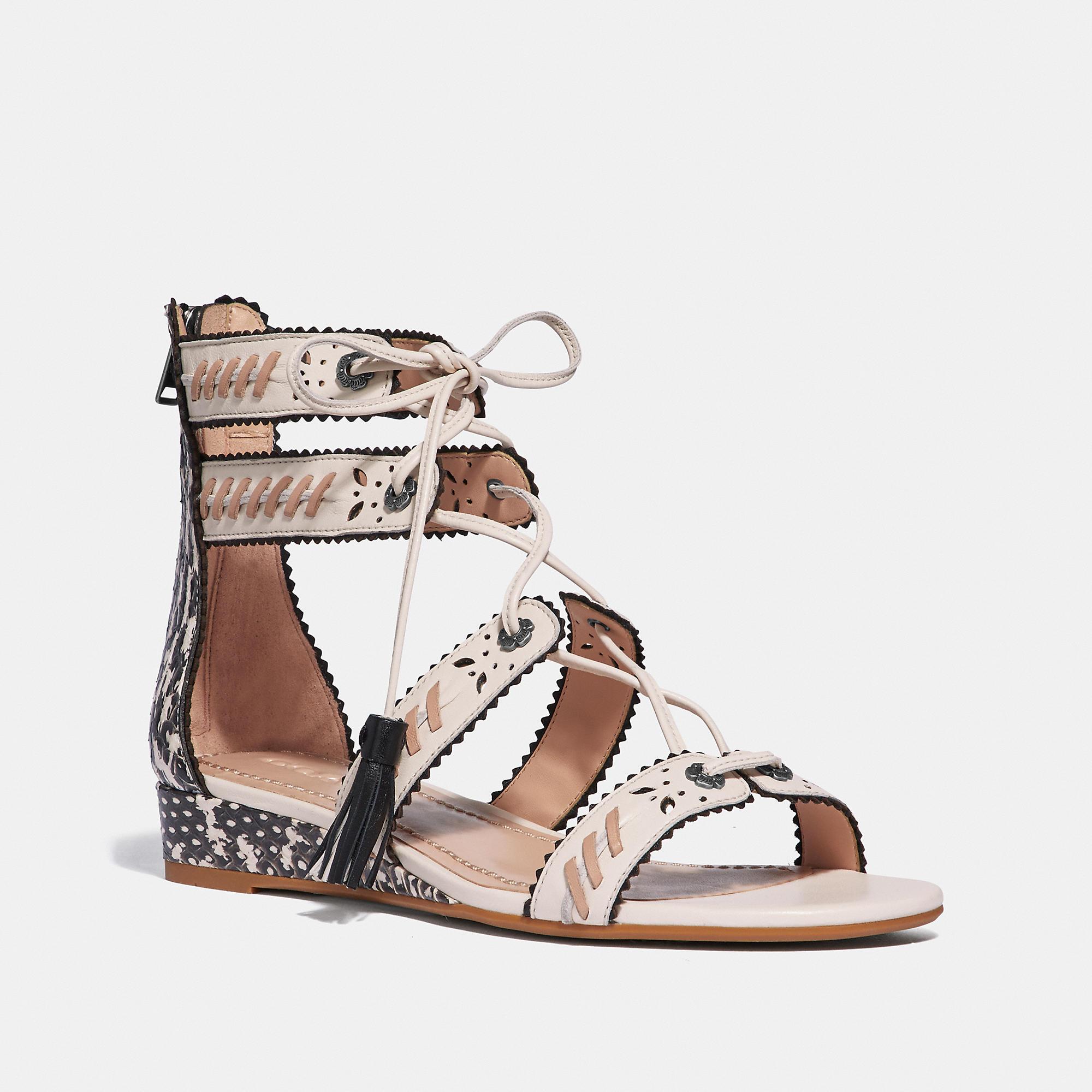 coach darcy strappy wedge sandals