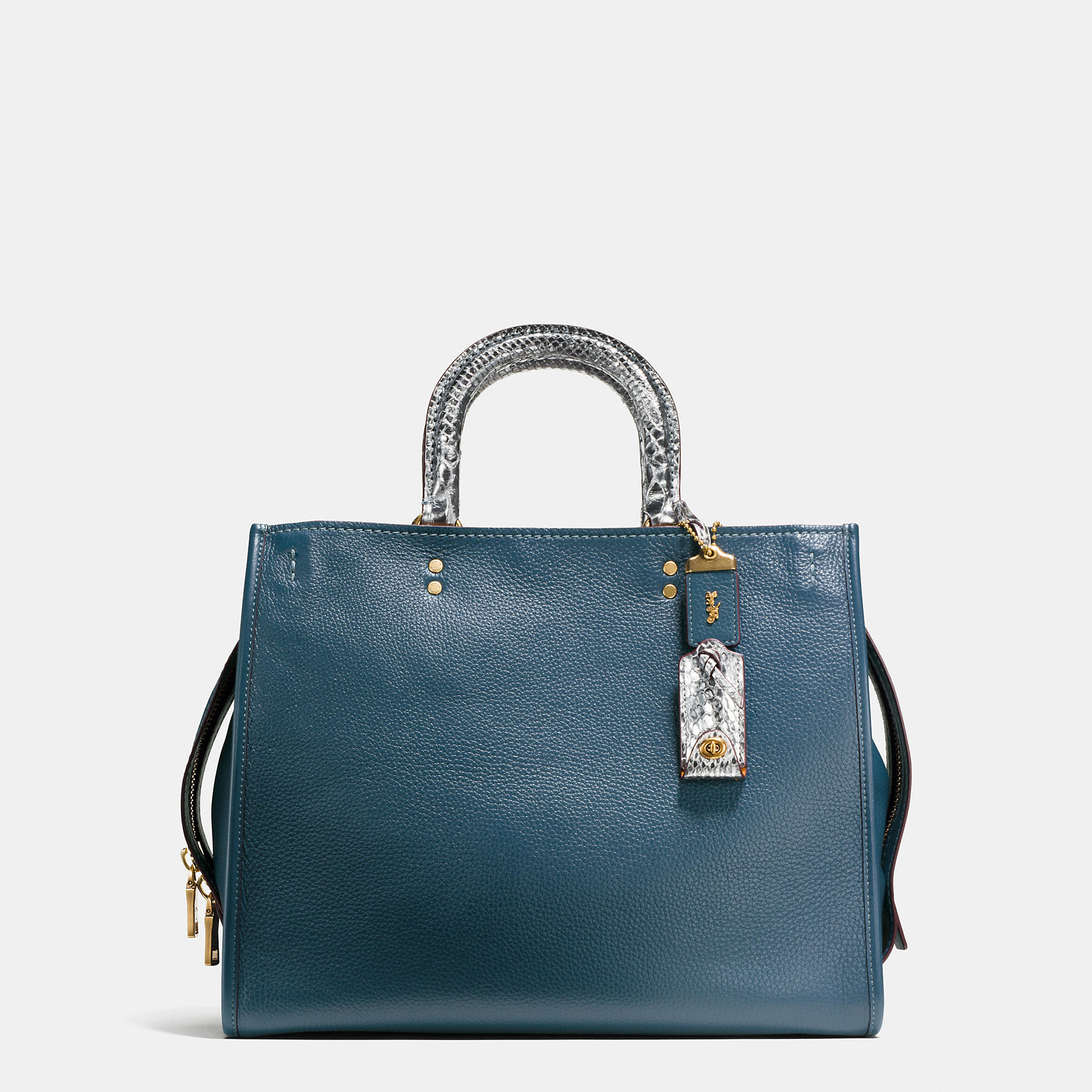 Lyst - Coach Rogue 36 Color-Blocked Python Tote Bag in Blue