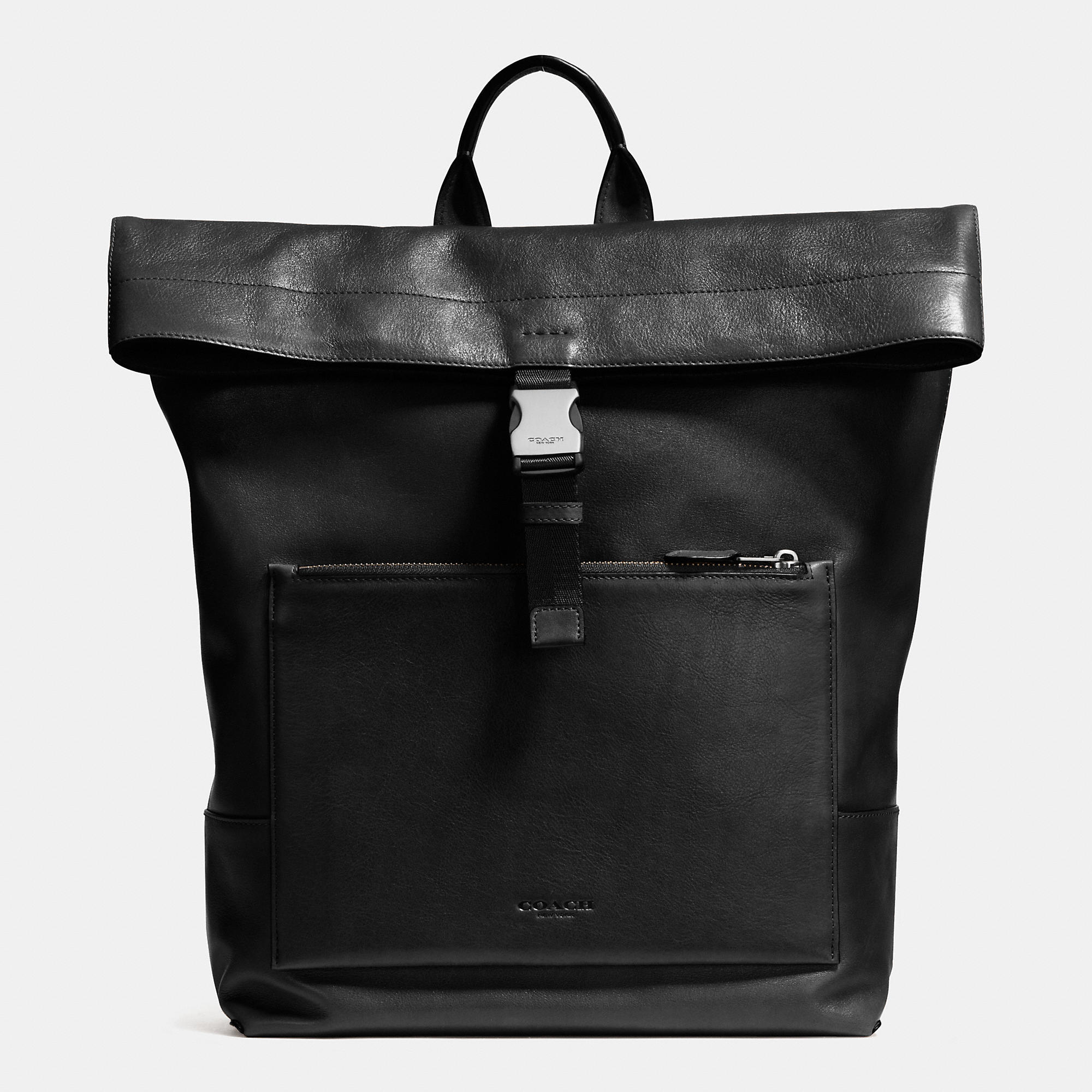 Coach Manhattan Foldover Backpack In Sport Calf Leather in Black for ...