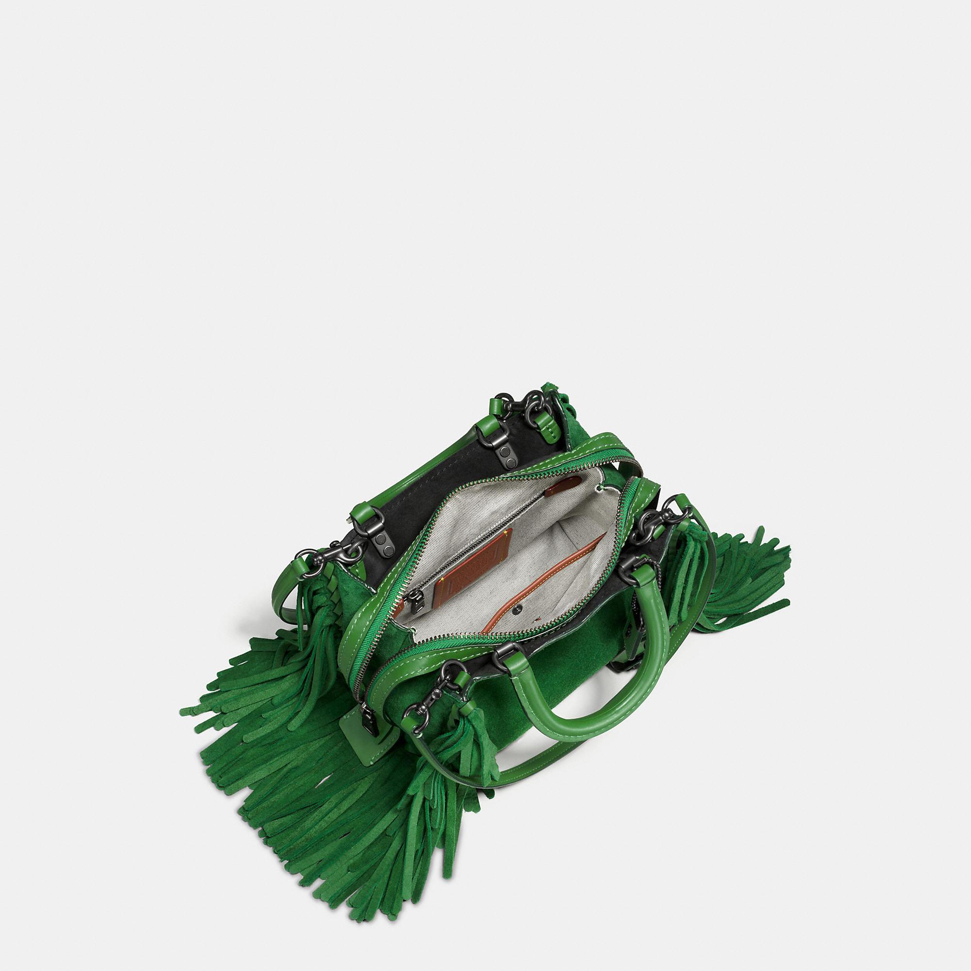 Coach Rogue 25 In Cervo Suede With Fringe in Green Lyst