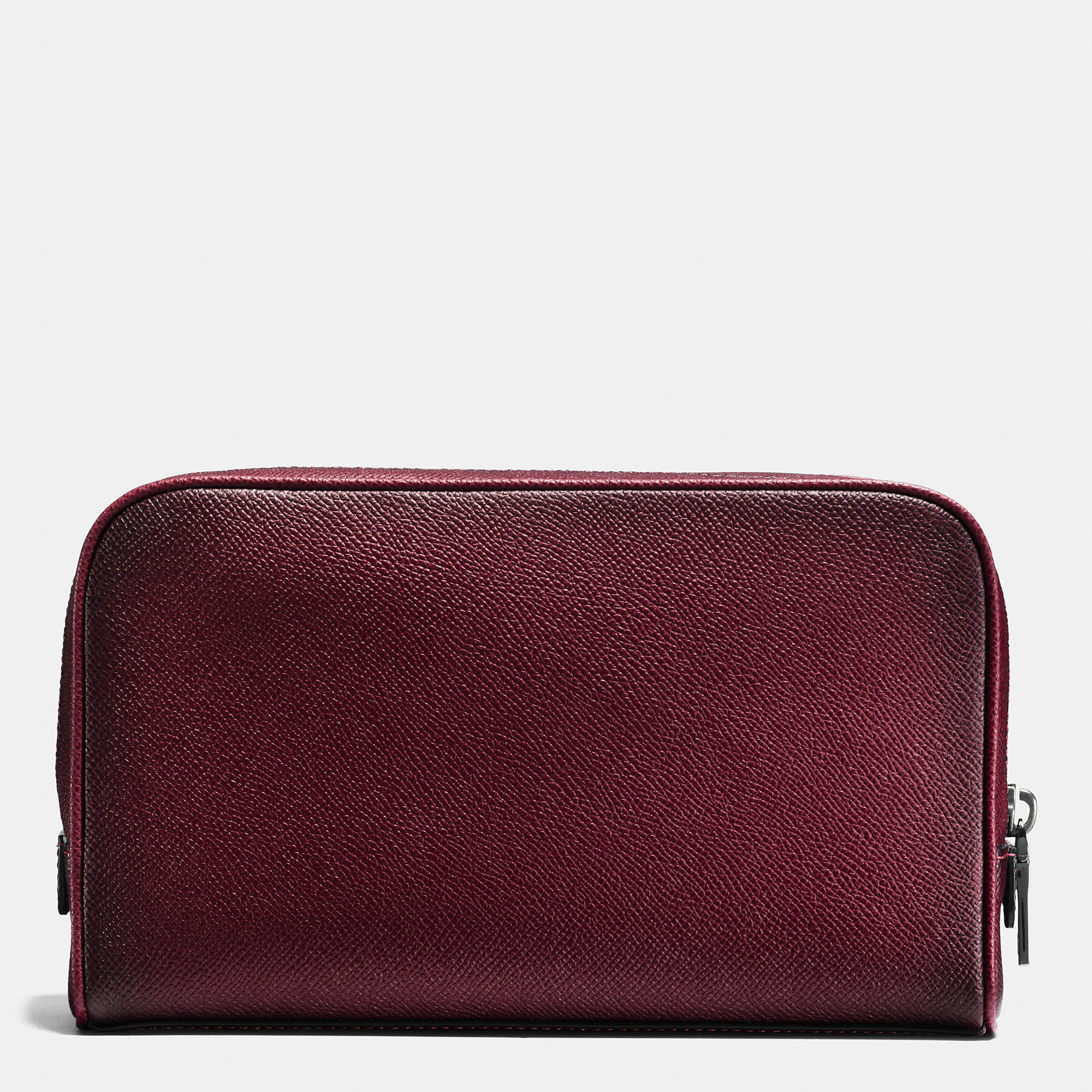 Lyst COACH Travel Kit In Burnished Crossgrain Leather in Red