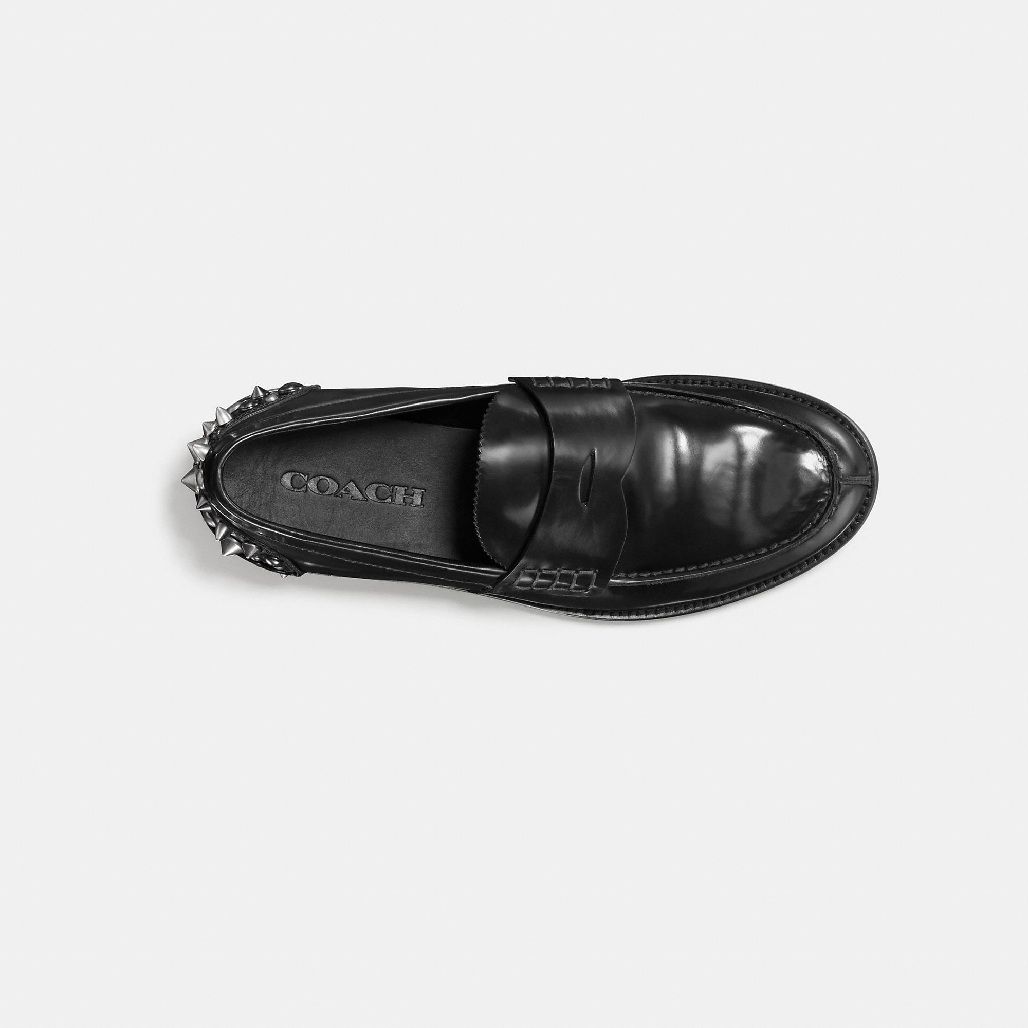 black coach loafers mens