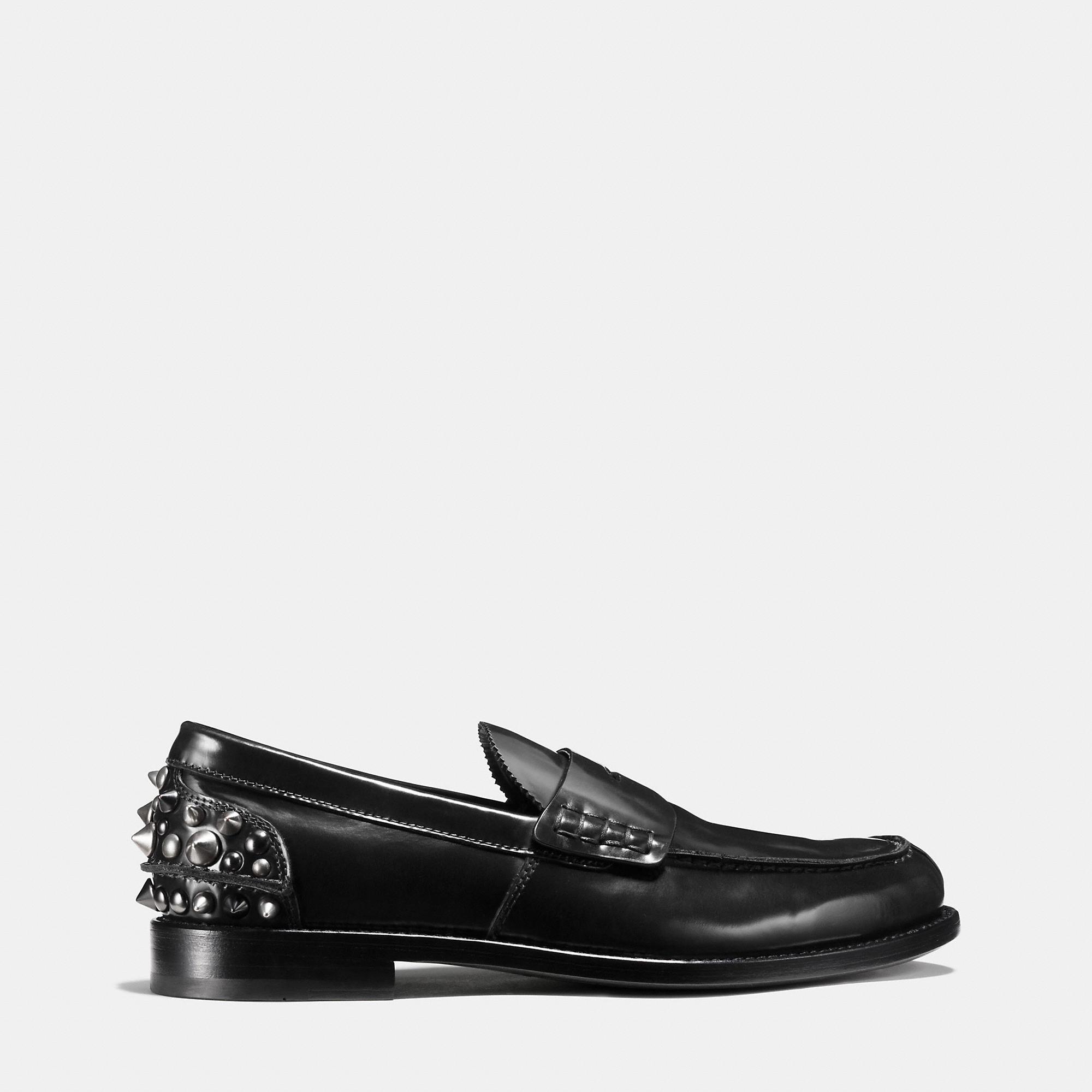 black coach loafers mens