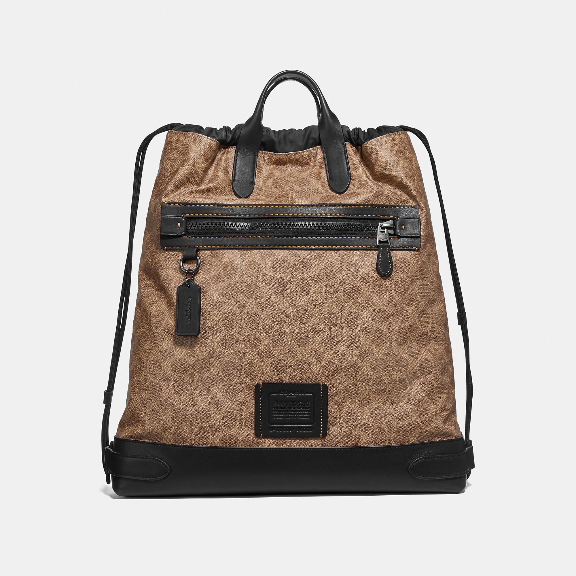 Lyst COACH Academy Drawstring Backpack In Signature Canvas in Black