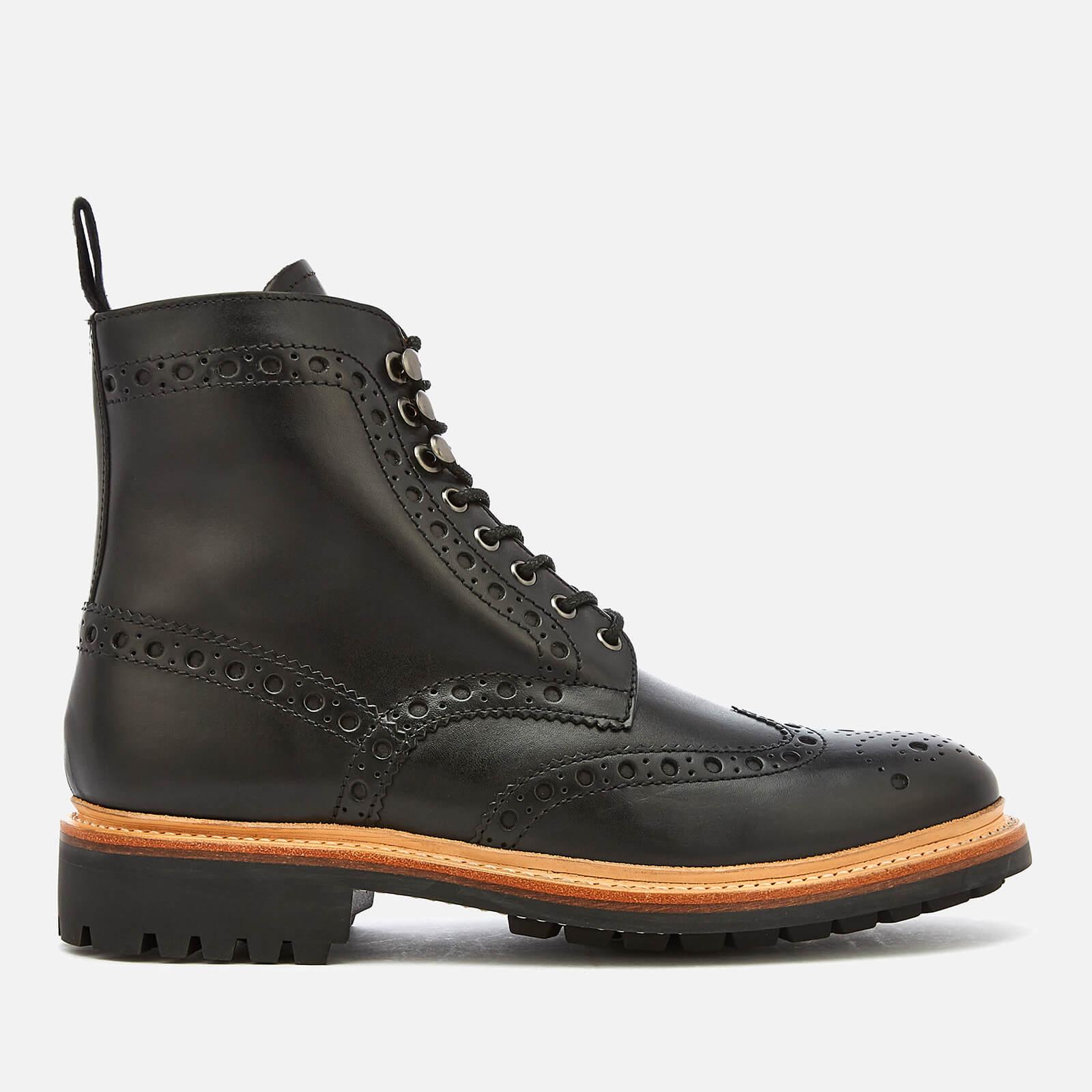 Grenson Fred Leather Commando Sole Lace Up Boots in Black for Men - Lyst