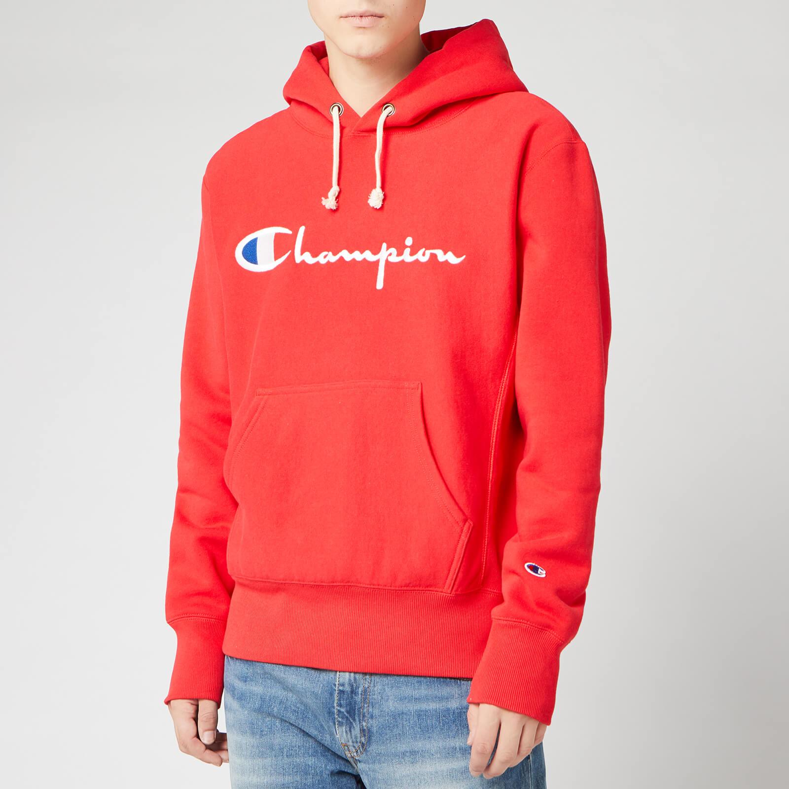 Champion Big Script Hooded Sweatshirt in Red for Men - Save 48% - Lyst