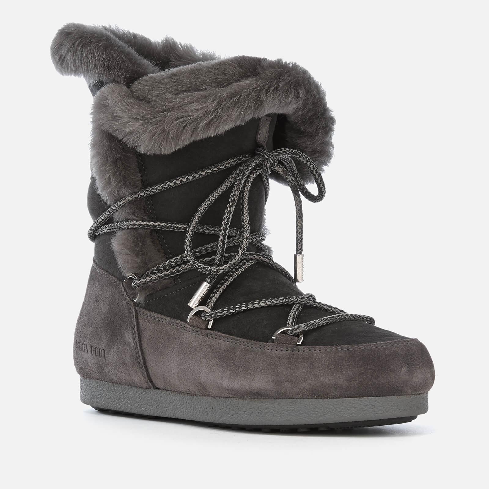 Moon Boot Suede High Shearling Boots in Grey (Gray) - Save 26% - Lyst