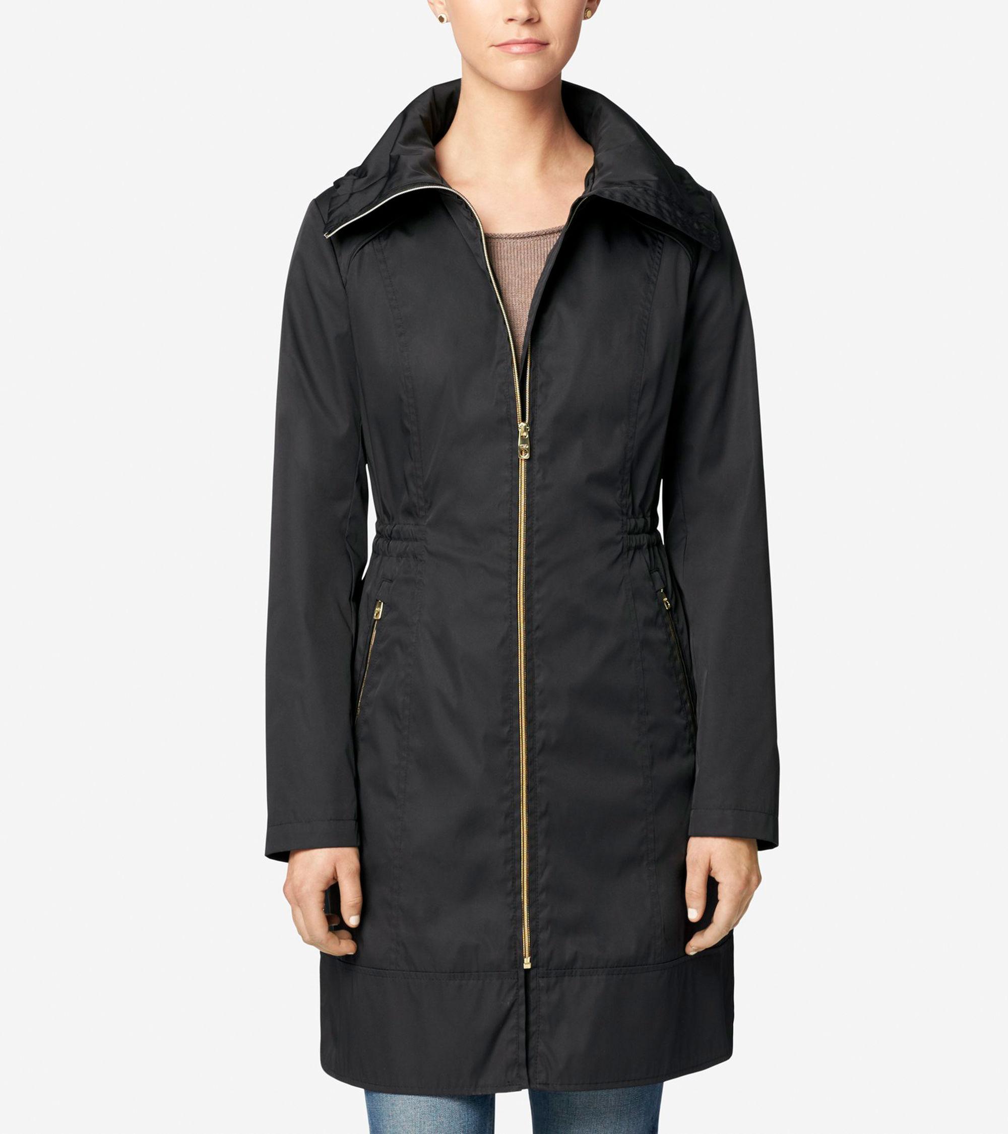 Cole haan single-breasted plaid coat