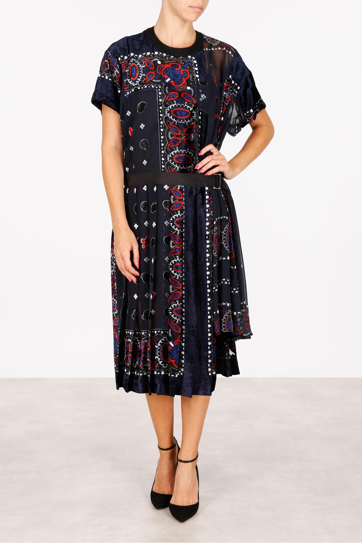 Sacai Bandana Dress in Blue Lyst