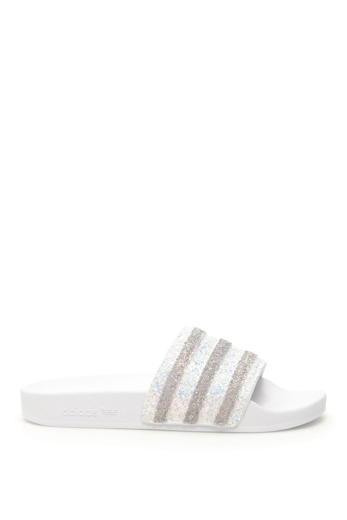 adilette slides glitter