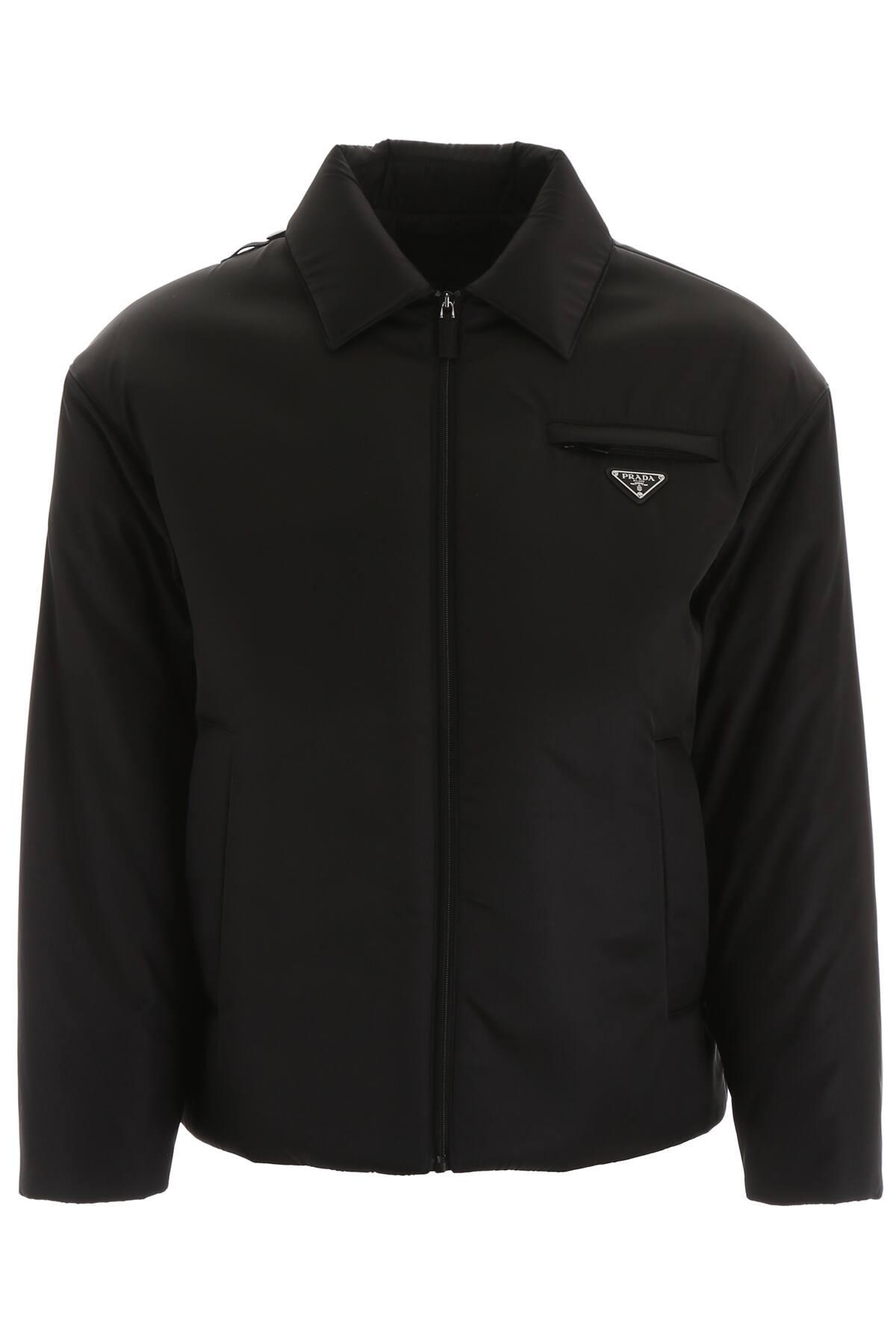 Prada Synthetic Padded Jacket in Black for Men - Lyst