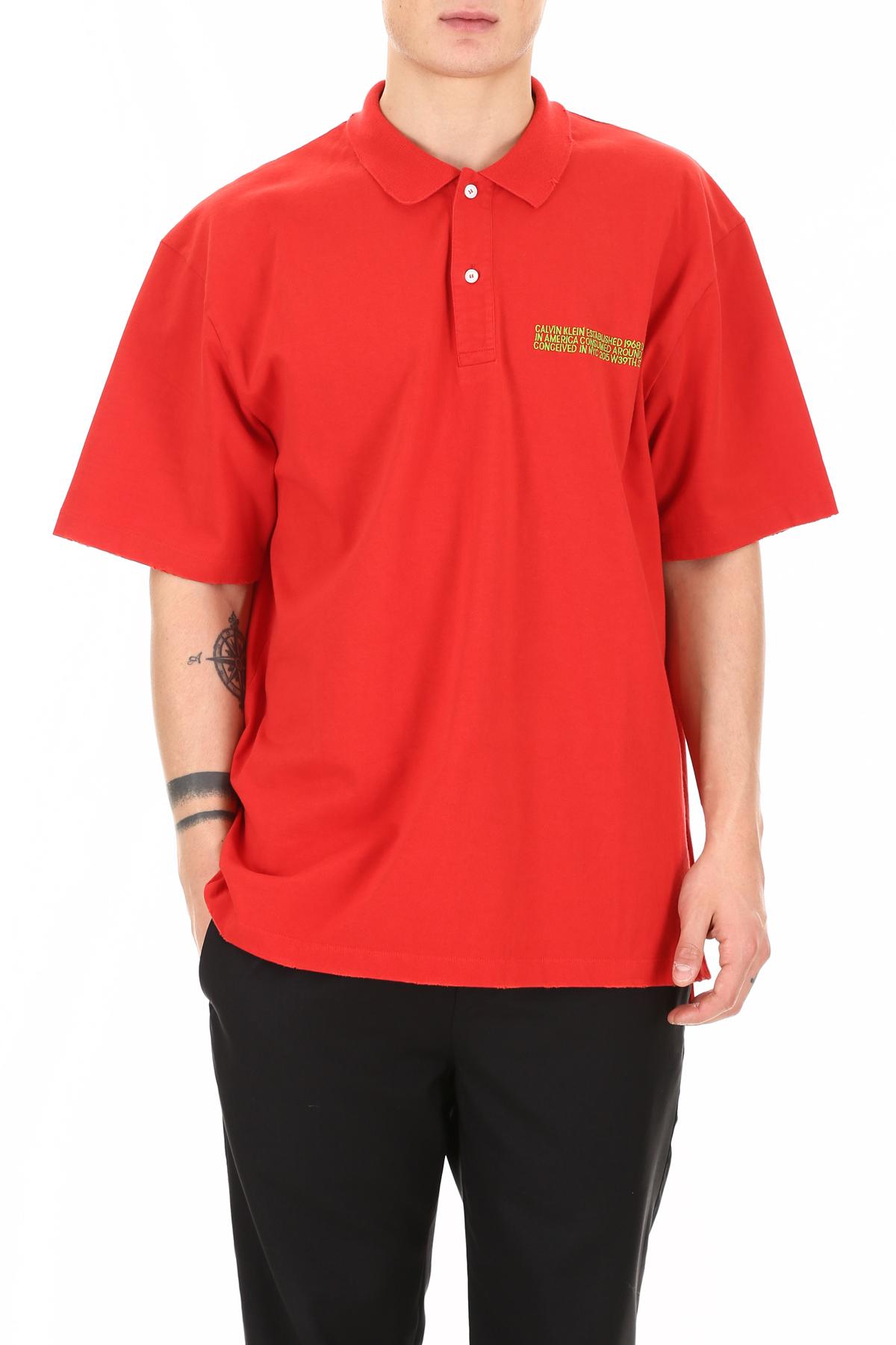 Lyst - CALVIN KLEIN 205W39NYC Polo Shirt With Embroidered Logo in Red ...