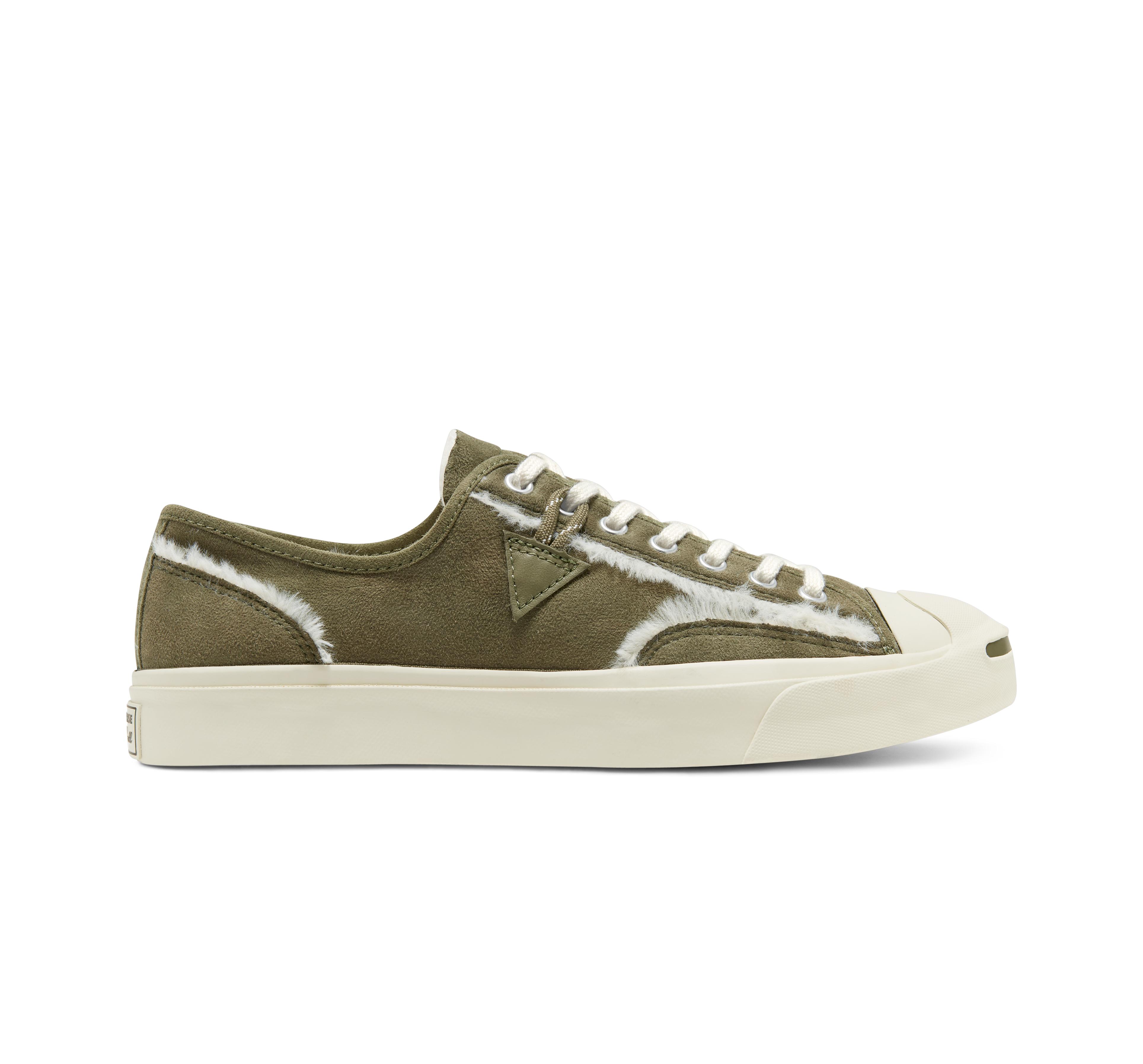 converse faux fur lined leather jack purcell