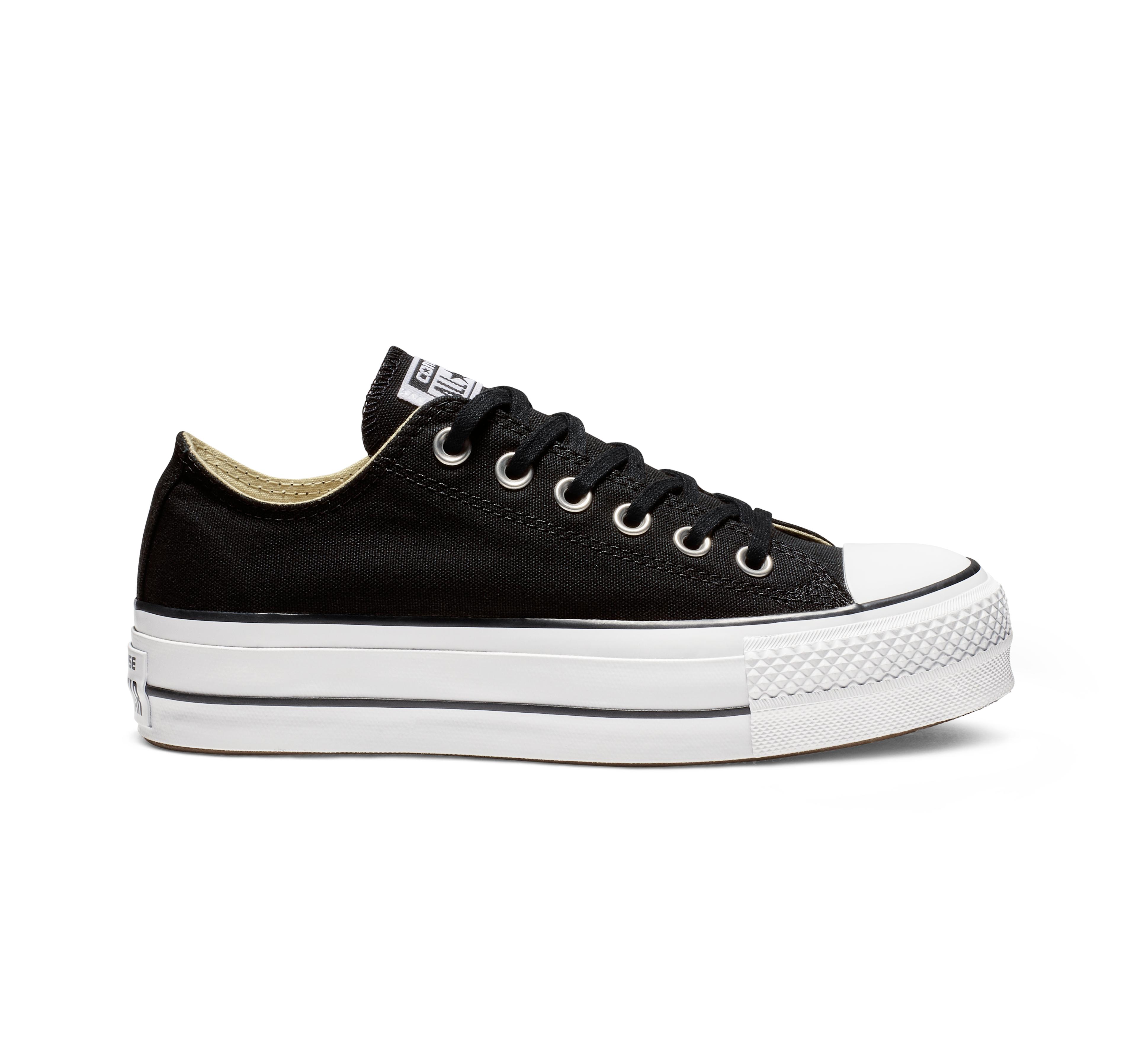 Converse Canvas Chuck Taylor All Star Platform Low Top in Black - Lyst