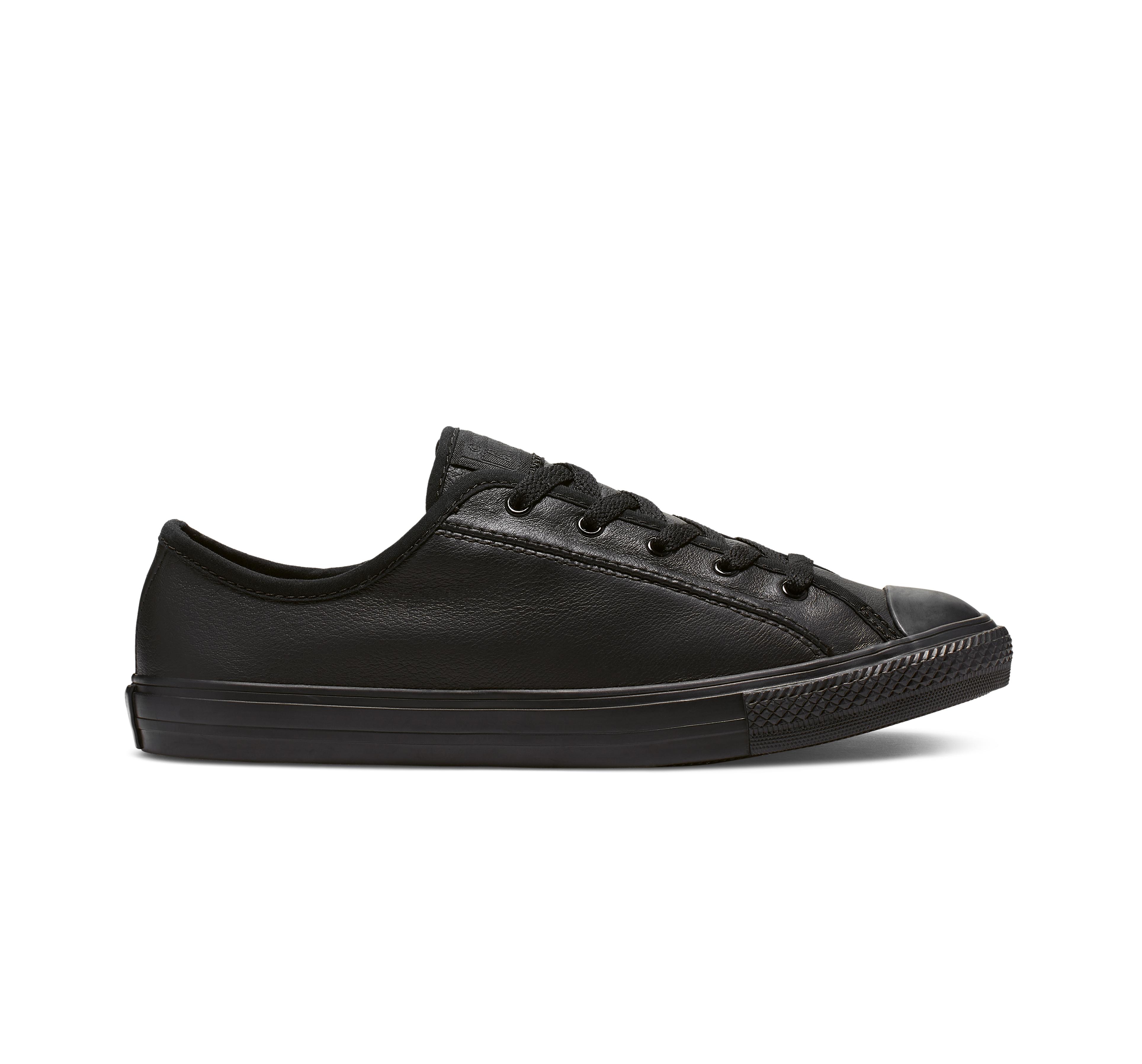 Converse Chuck Taylor All Star Dainty Leather Low Top In Black Lyst 4239