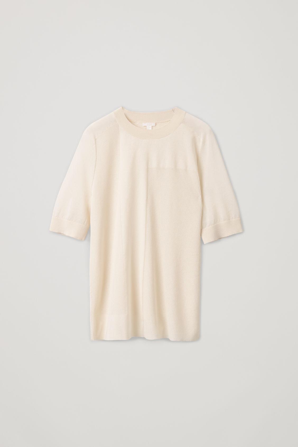 COS Multi-rib Knitted Top in Natural - Lyst