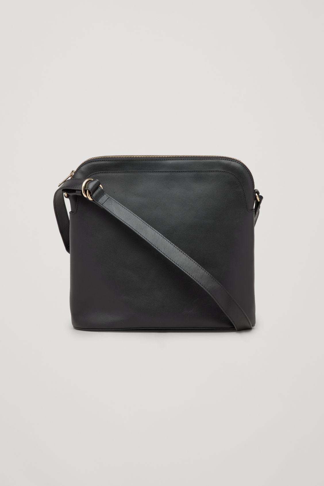 Cos Medium Leather Crossbody Bag In Black Lyst Cos Women S Black Medium Leather Crossbody Bag