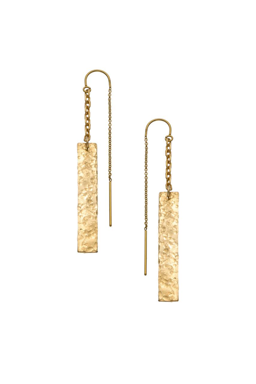 Lyst Heather Hawkins Hammered Bar Thread Thru Earrings In Black Heather Hawkins