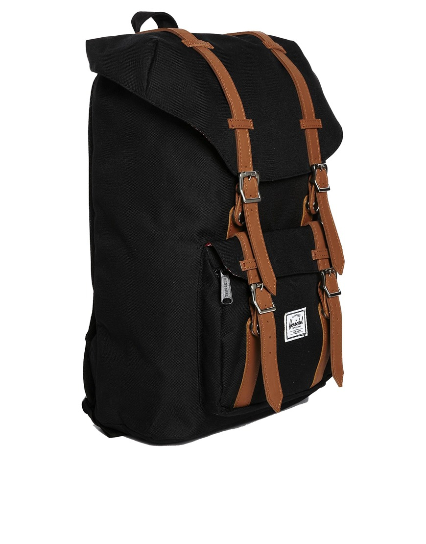 Lyst Herschel supply co. Little America Backpack Mid Volume in Black