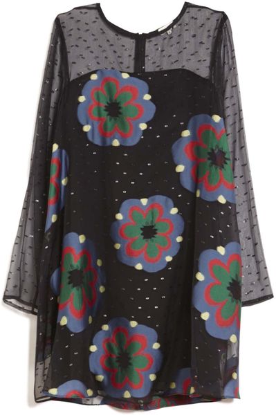 Suno | Floral Embroidered Shift Dress | Lyst