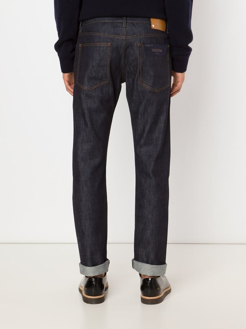 Valentino Straight Fit Jeans in Blue for Men | Lyst