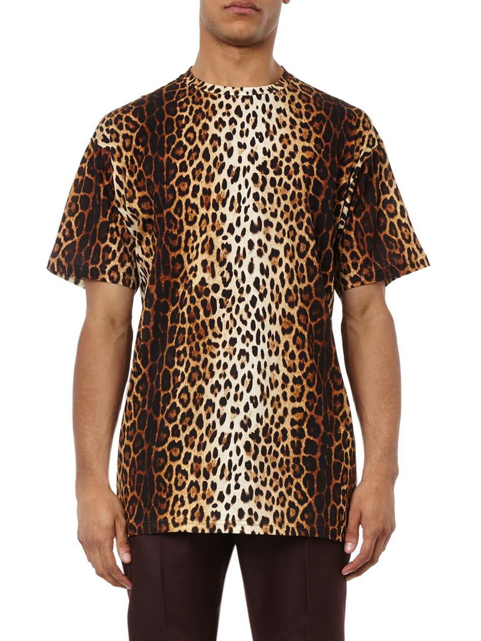 Moschino Leopard Print T-Shirt in Beige (Brown) for Men - Lyst