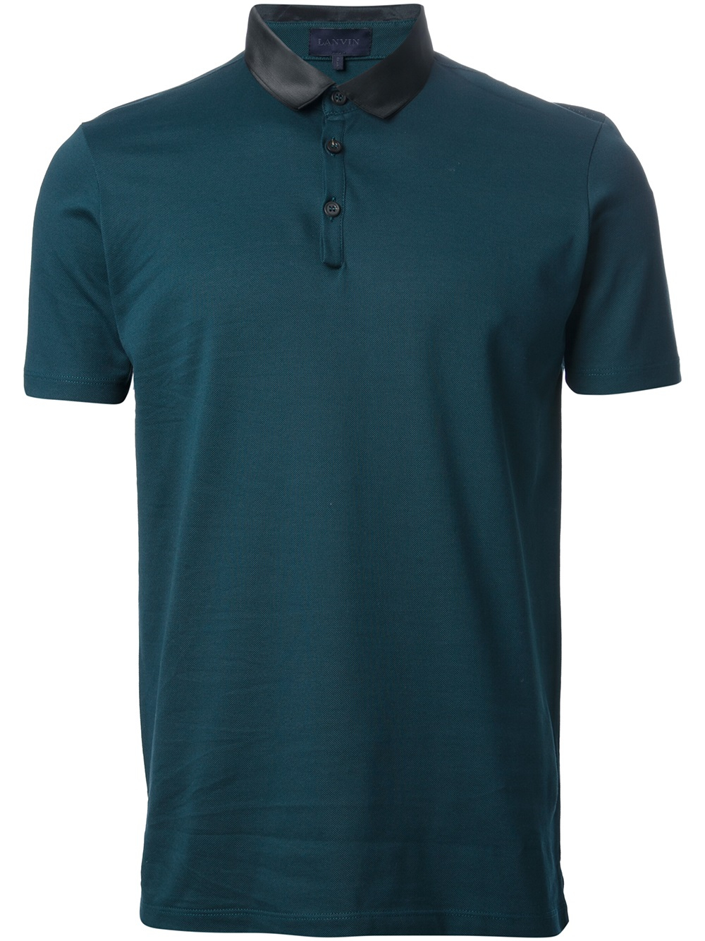 Lanvin Grosgrain Collar Polo Shirt in Blue for Men | Lyst