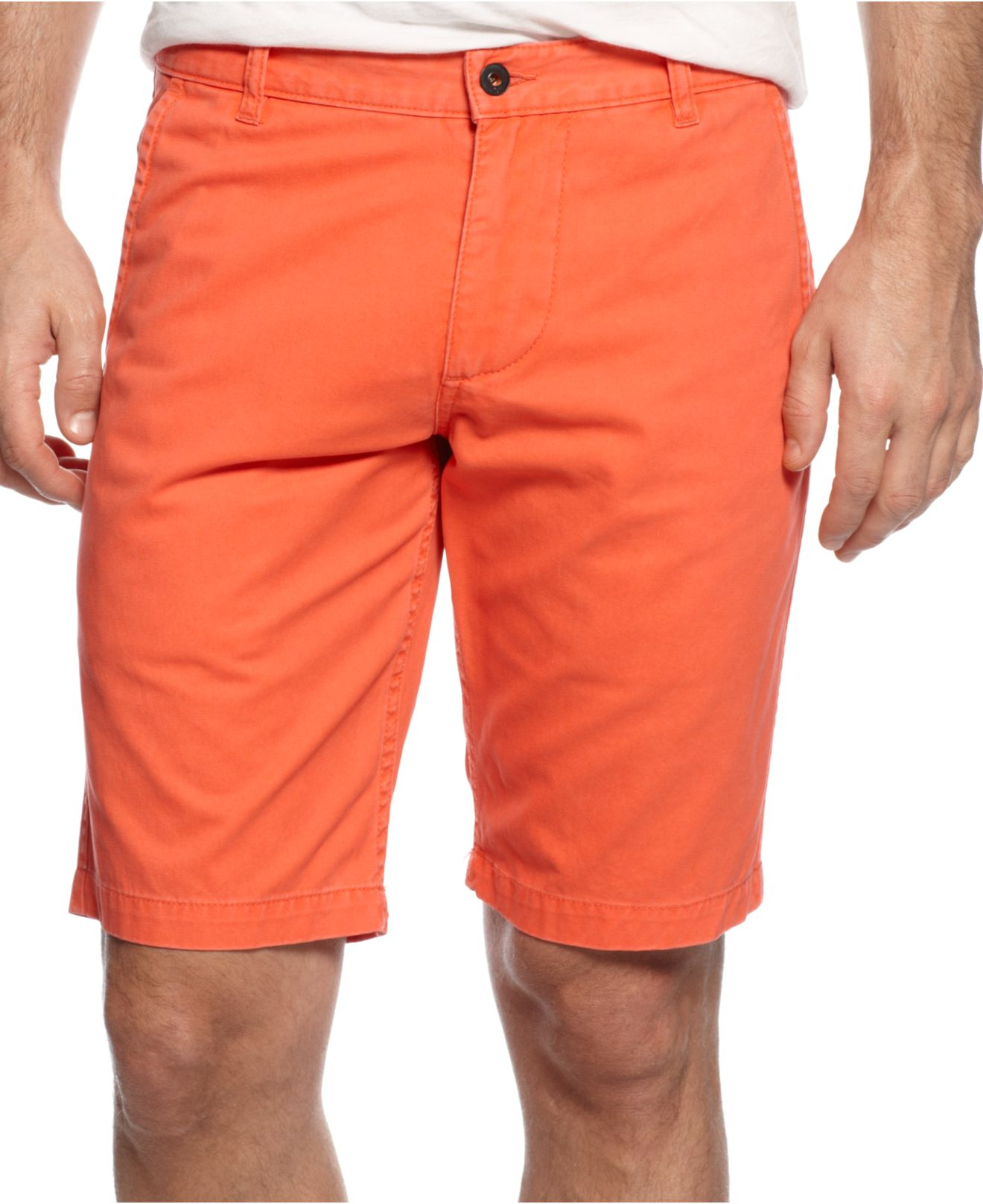 Dockers Discontinued Alpha Flat Front Khaki Shorts in Orange for ...