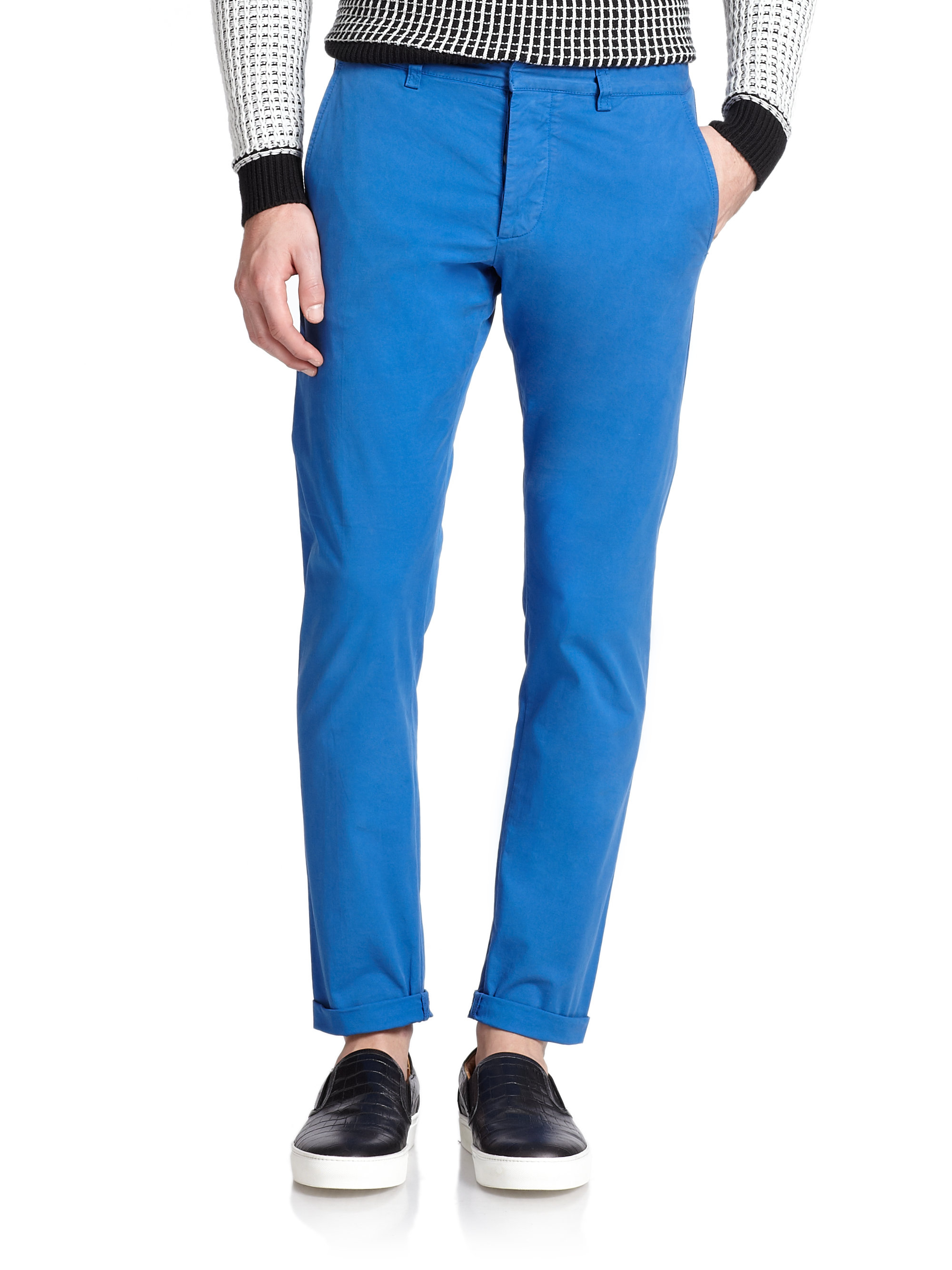 Lyst - Ami Slim-Fit Chino Pants in Blue for Men