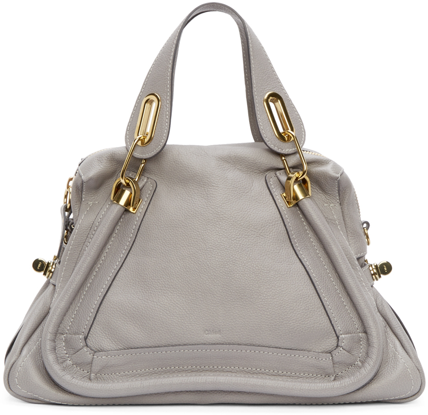 Chlo Grey Calfskin Medium Paraty Bag in Gray (grey) | Lyst  