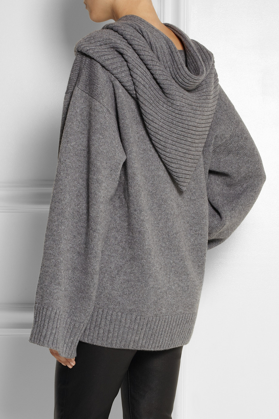 Lyst - Dolce & gabbana Hooded Cashmere Sweater in Gray