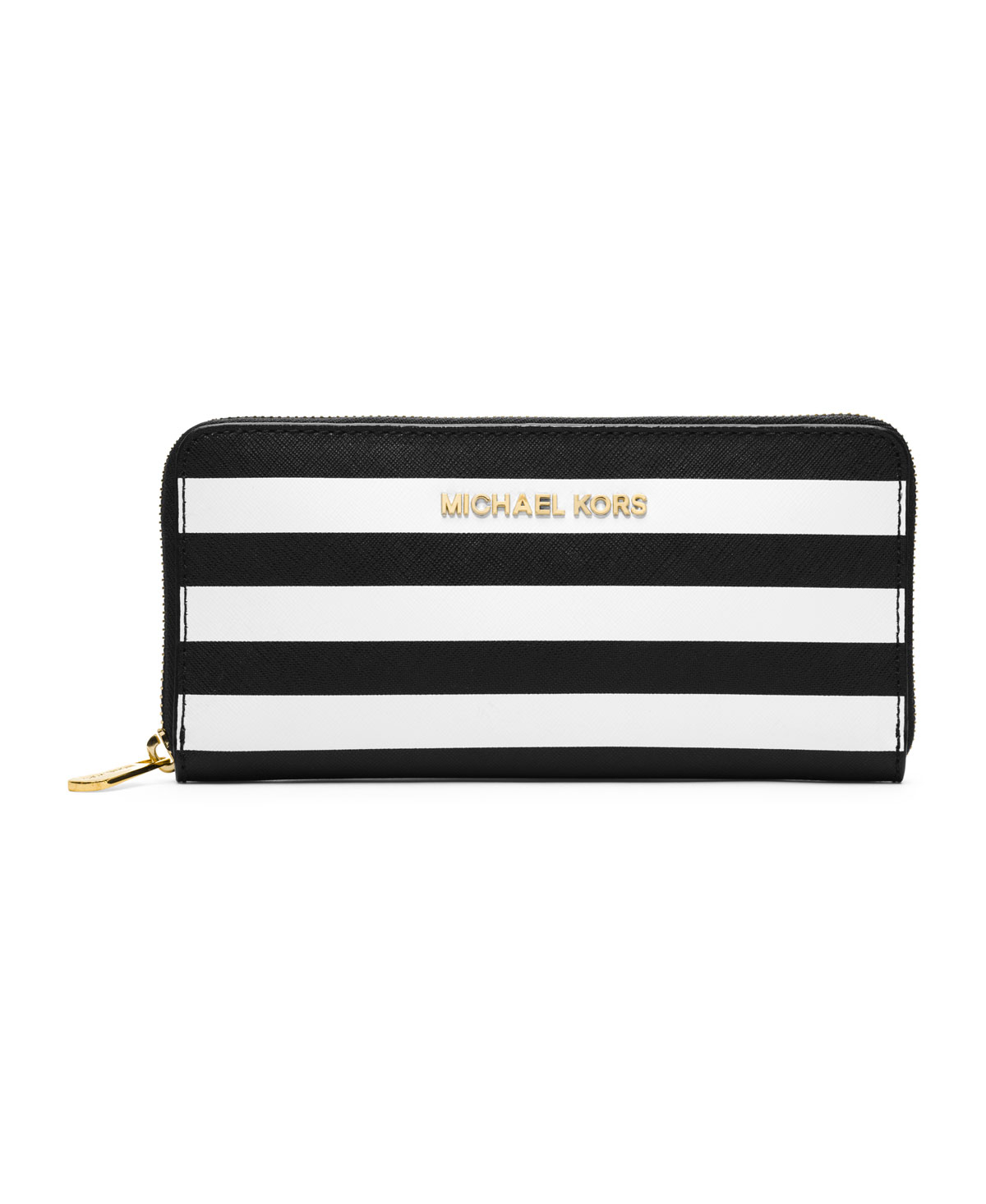 michael kors black and white striped purse