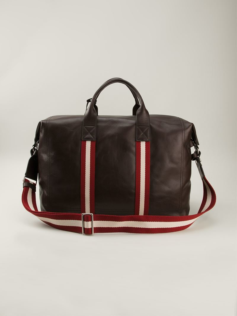Lyst Bally Contrast Strap Weekend Bag in Brown for Men