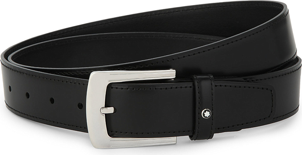 Lyst - Montblanc Classic Leather Belt in Black for Men