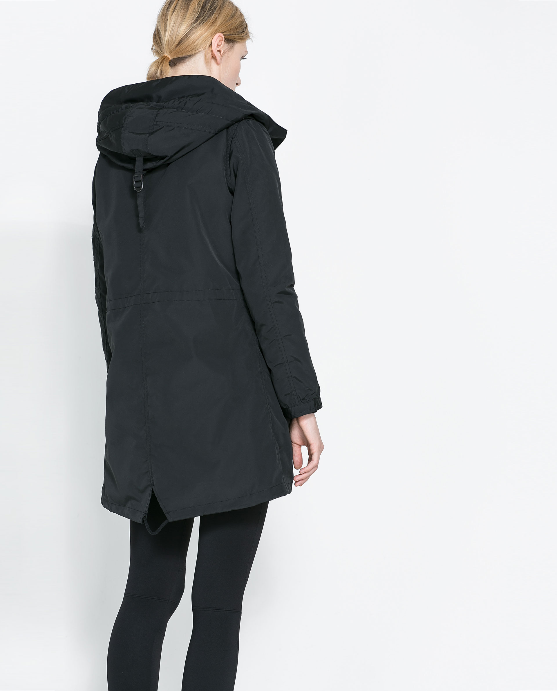 Zara Parka with Sheepskin Lining in Black Lyst
