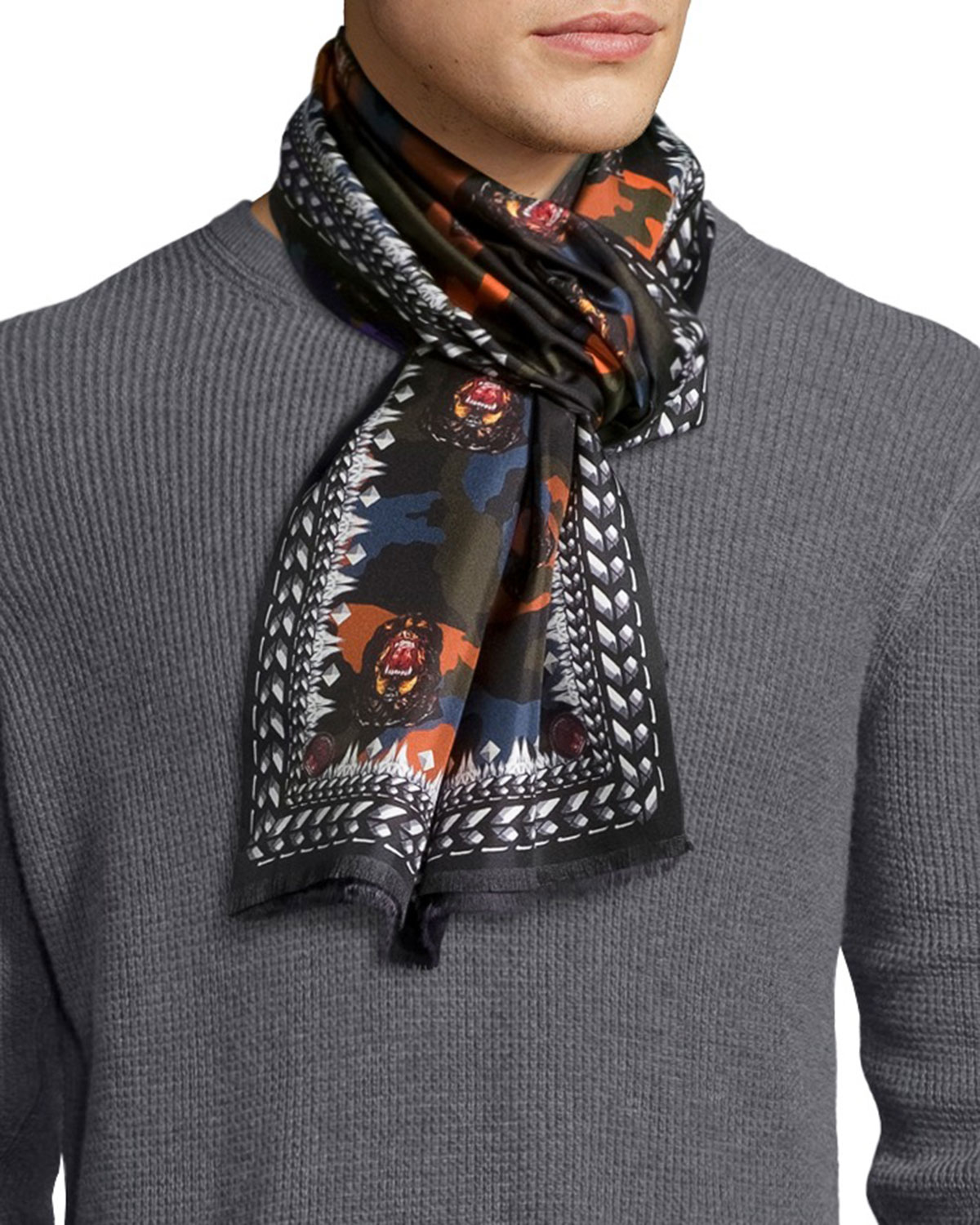 Lyst Givenchy Men's Camoprint Silk Scarf in Green for Men