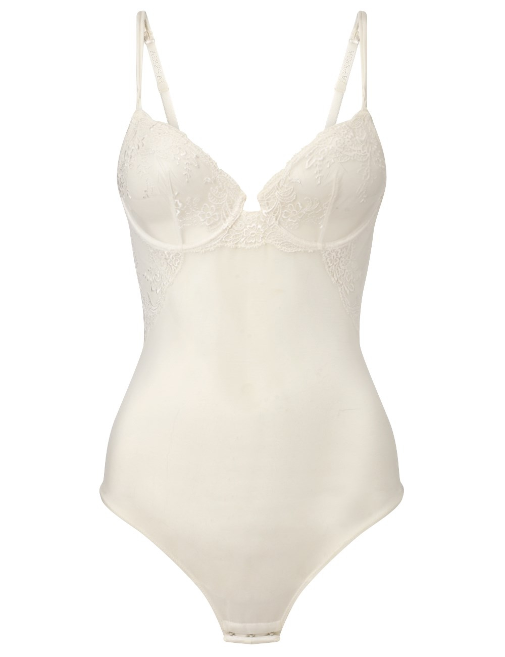 La perla Cream Sheer Lace Body Suit in White (Natural ) | Lyst